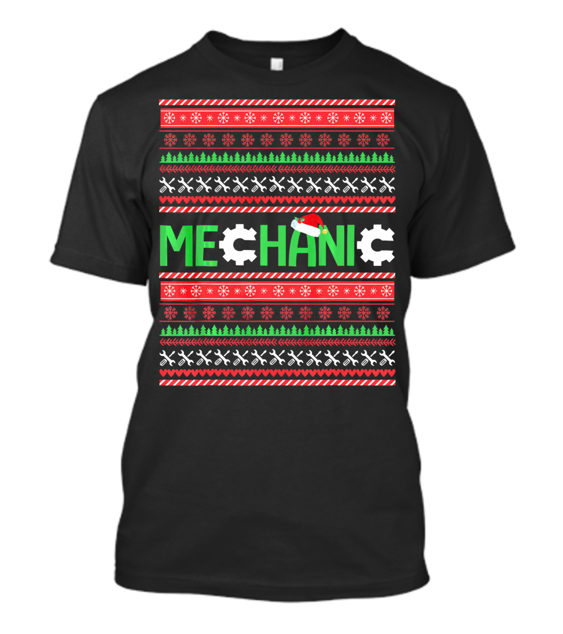 Mechanic Christmas Tools And Gear Santa Hat T-Shirt