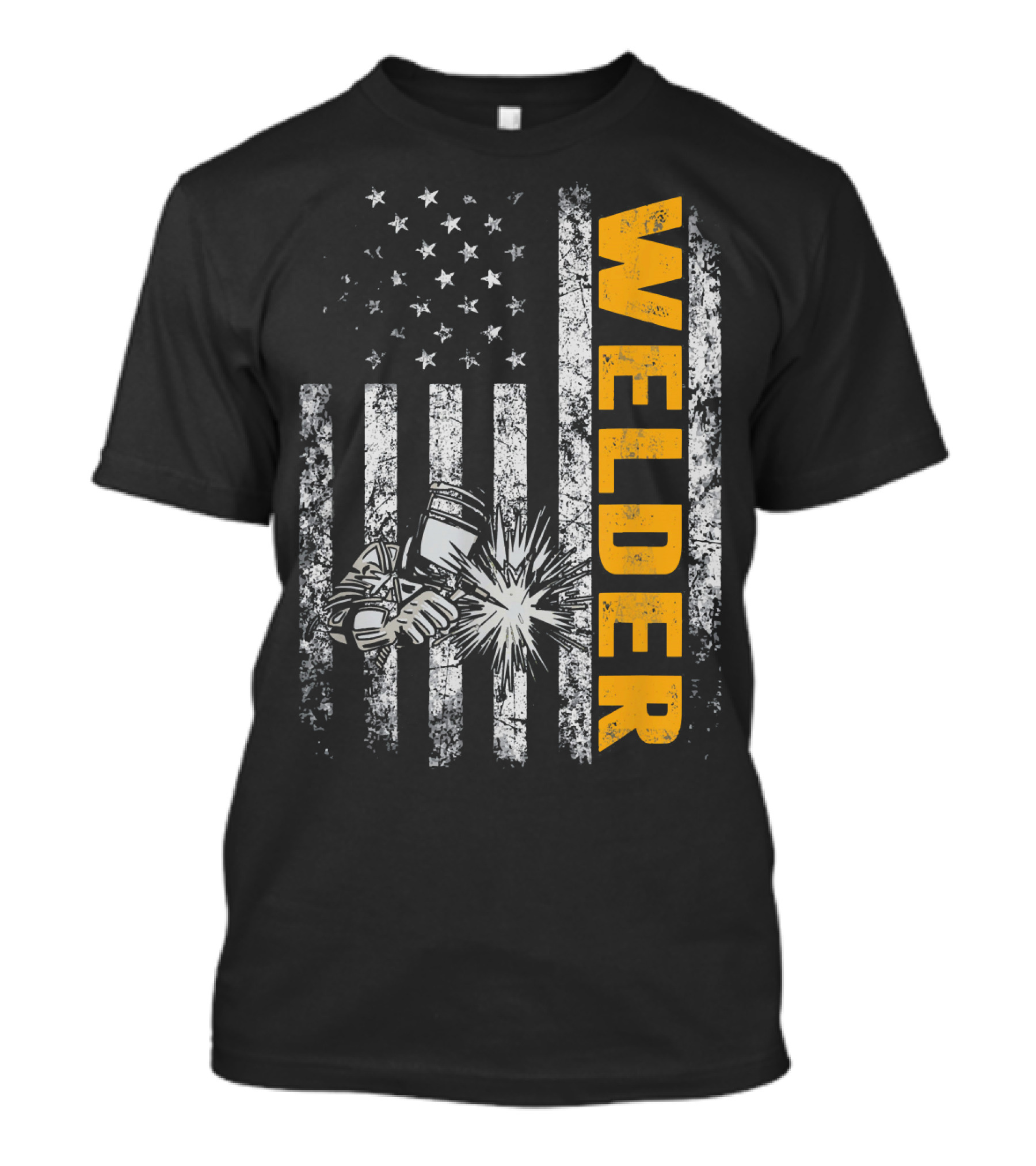 Welder American Flag Welding Gloves And Torch T-Shirt