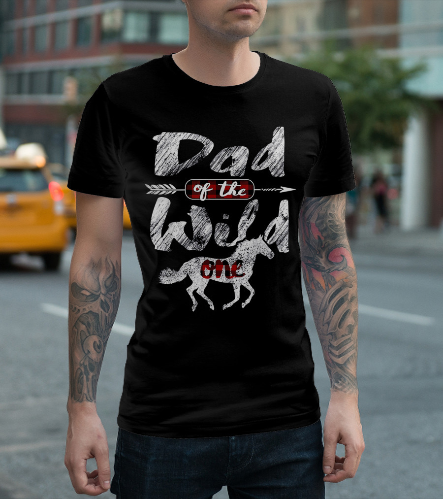 Dad of the Wild One 1st Birth Horse Arrow T-Shirt