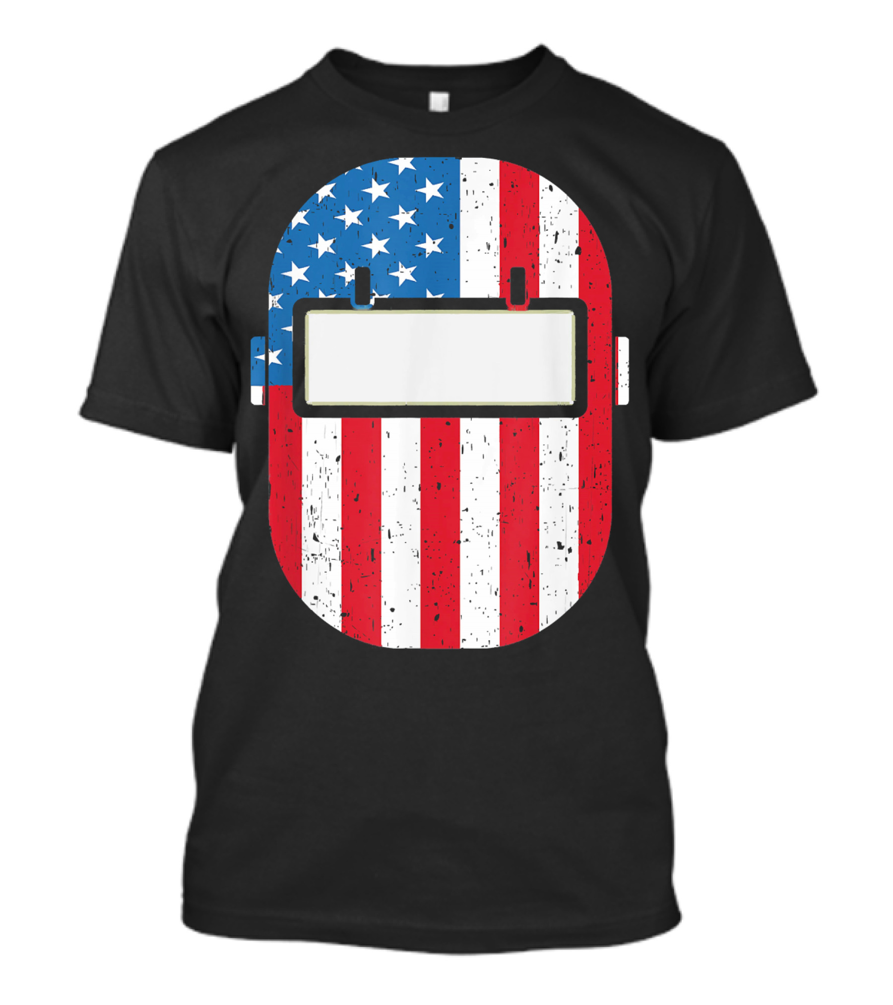 Mens American Flag Welding Helmet Welder Dad T-Shirt