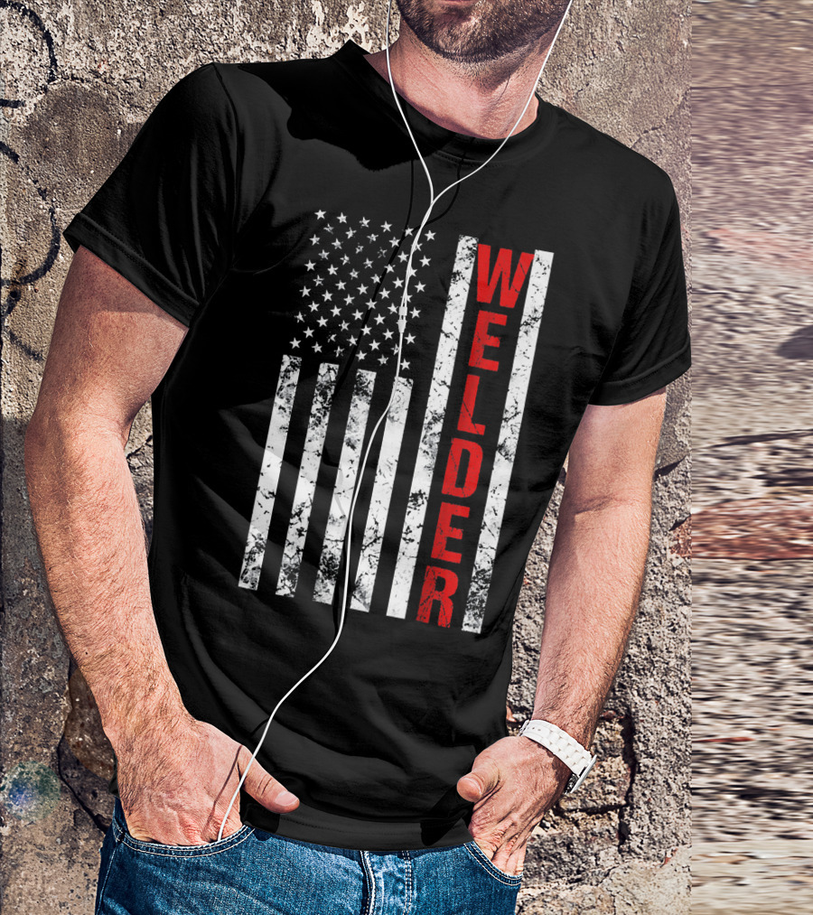 Mens Welders American Flag T-Shirt