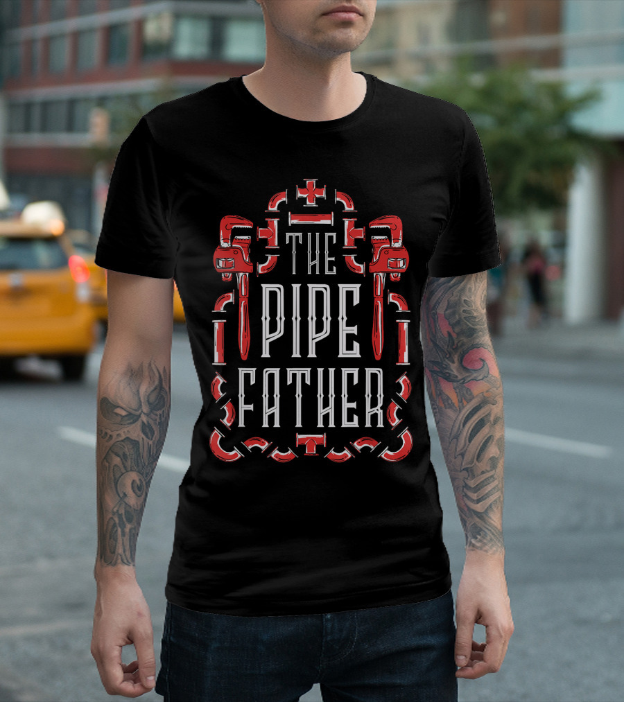 Mens Plumber The Pipefather Wrench T-Shirt