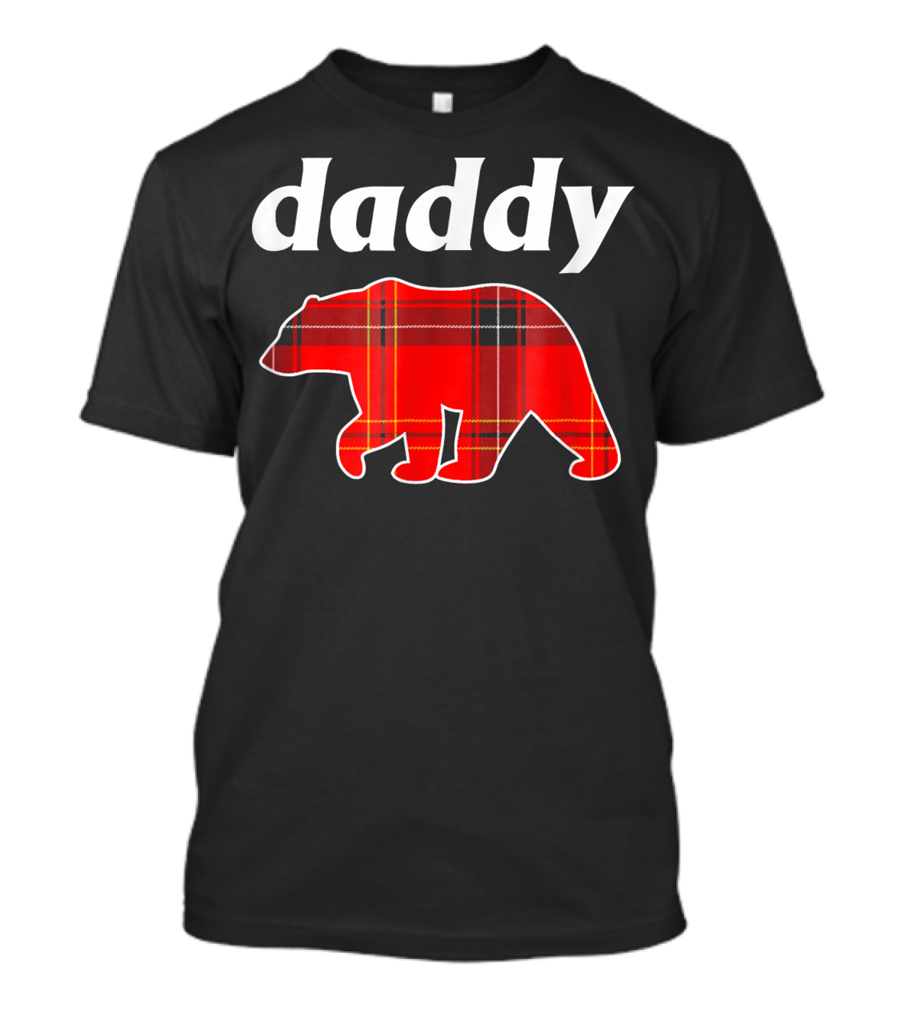 Daddy Bear Red Plaid Lumberjack Mens T-Shirt