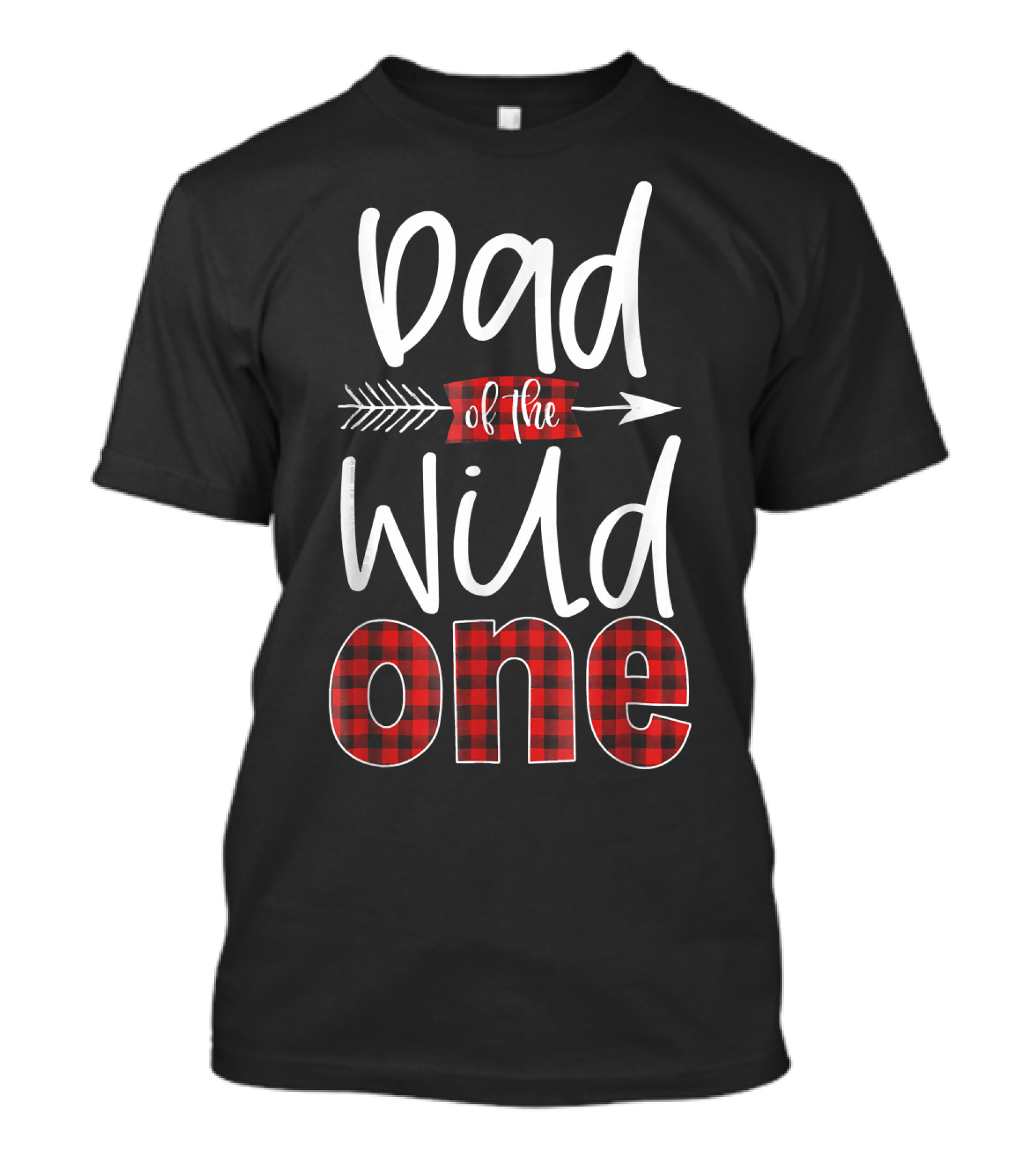 Dad Of The Wild One Plaid Arrow T-Shirt