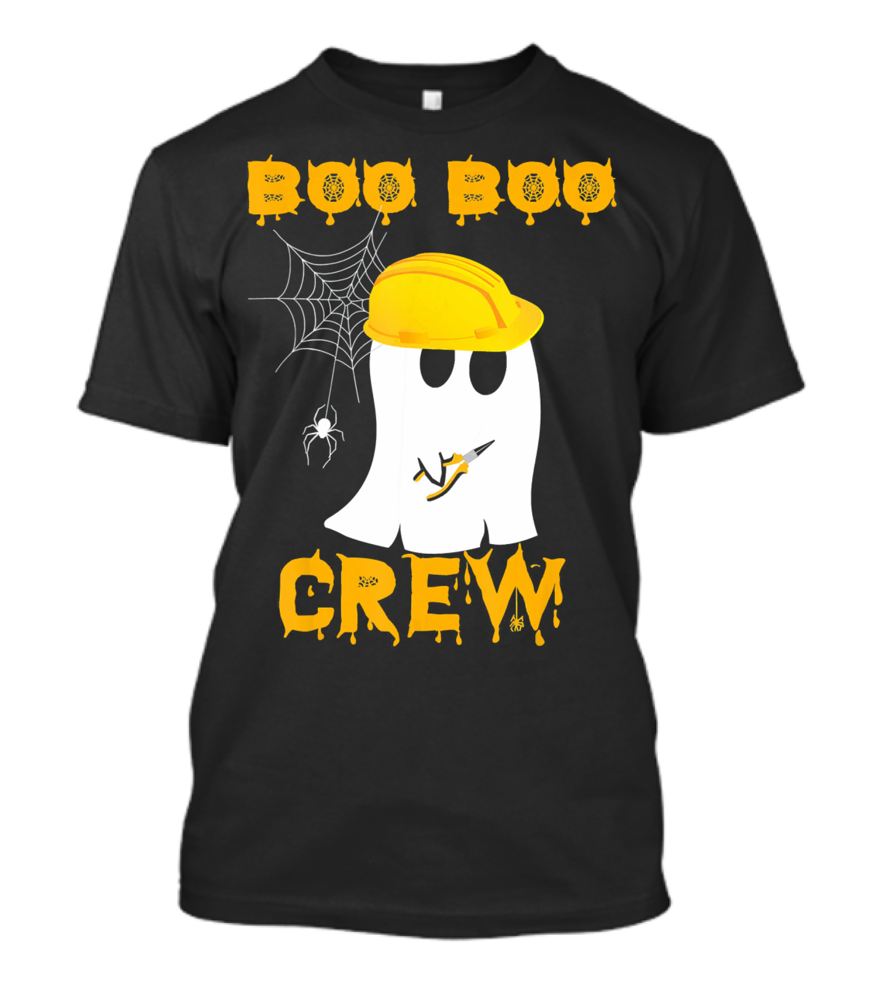 Boo Boo Crew Halloween Ghost Electrician Spider Web T-Shirt