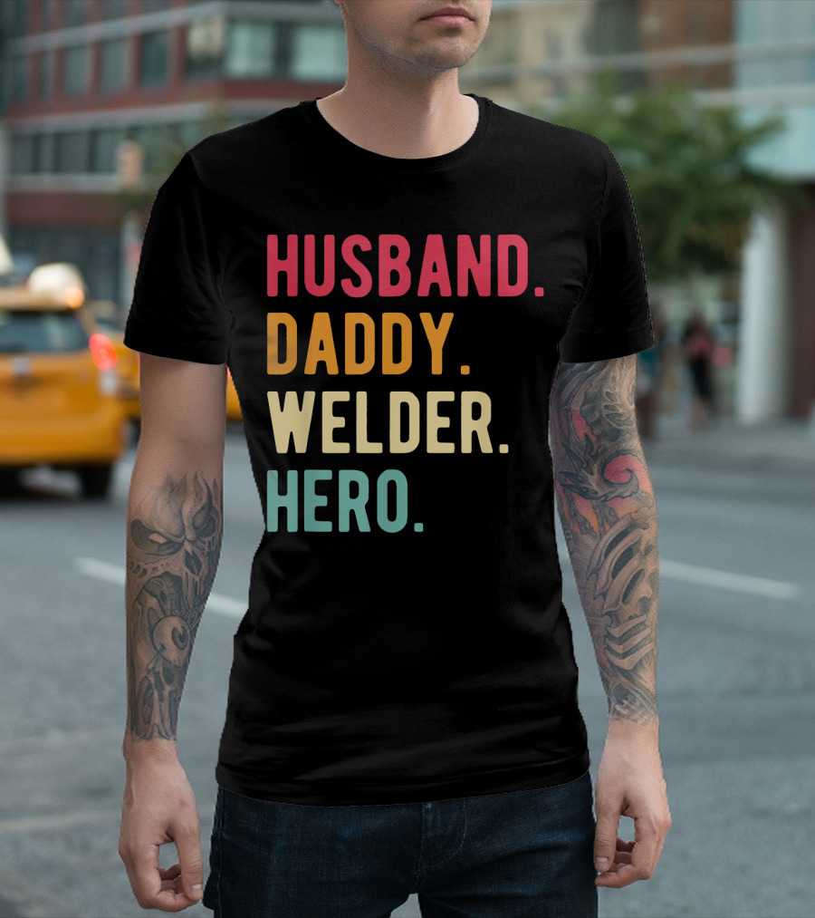 Husband Daddy Welder Hero Men's Vintage T-Shirt