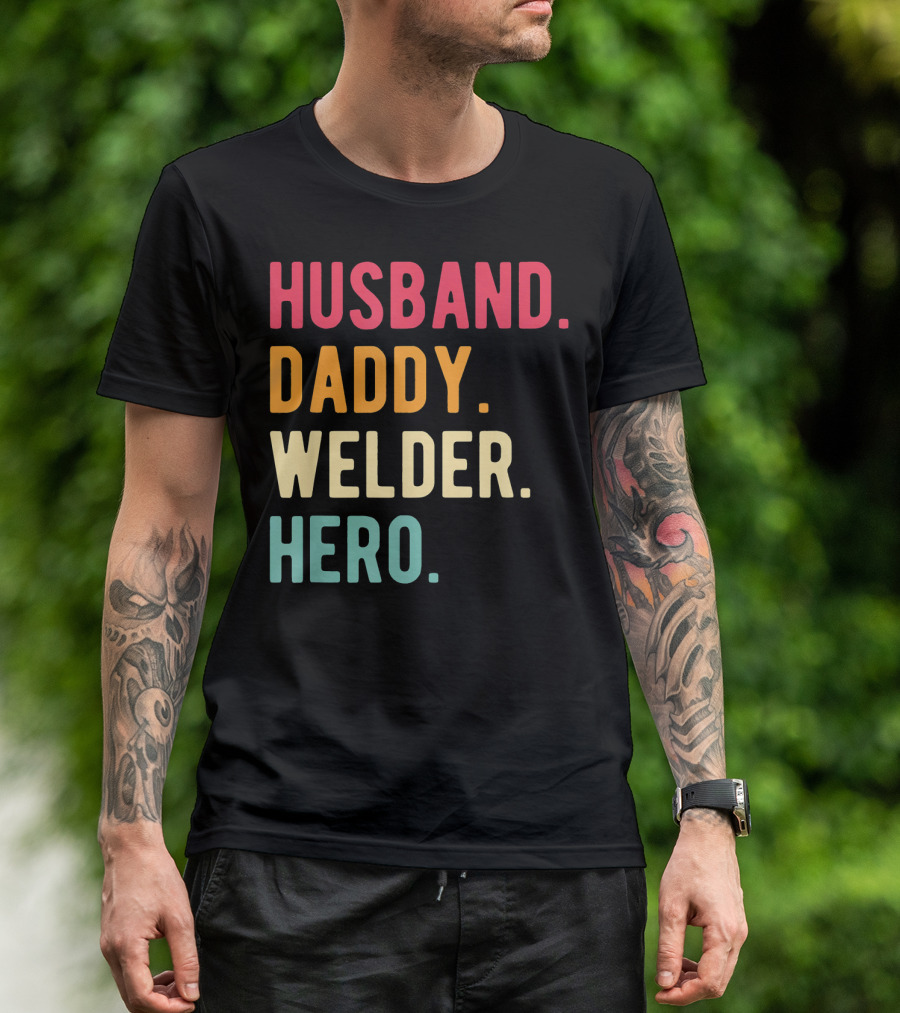 Husband Daddy Welder Hero Men's Vintage T-Shirt