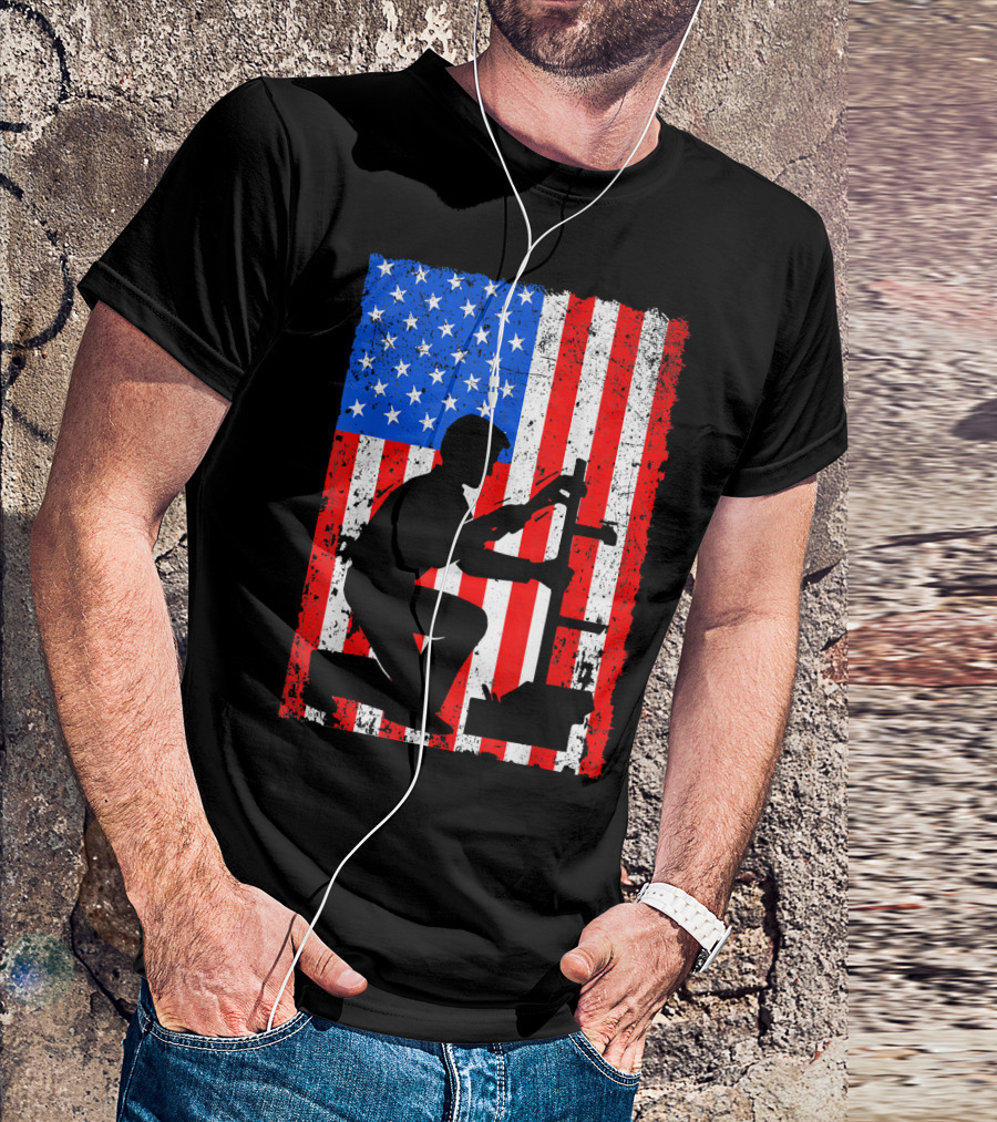 Plumber American Flag Merica Patriotic USA Worker T-Shirt