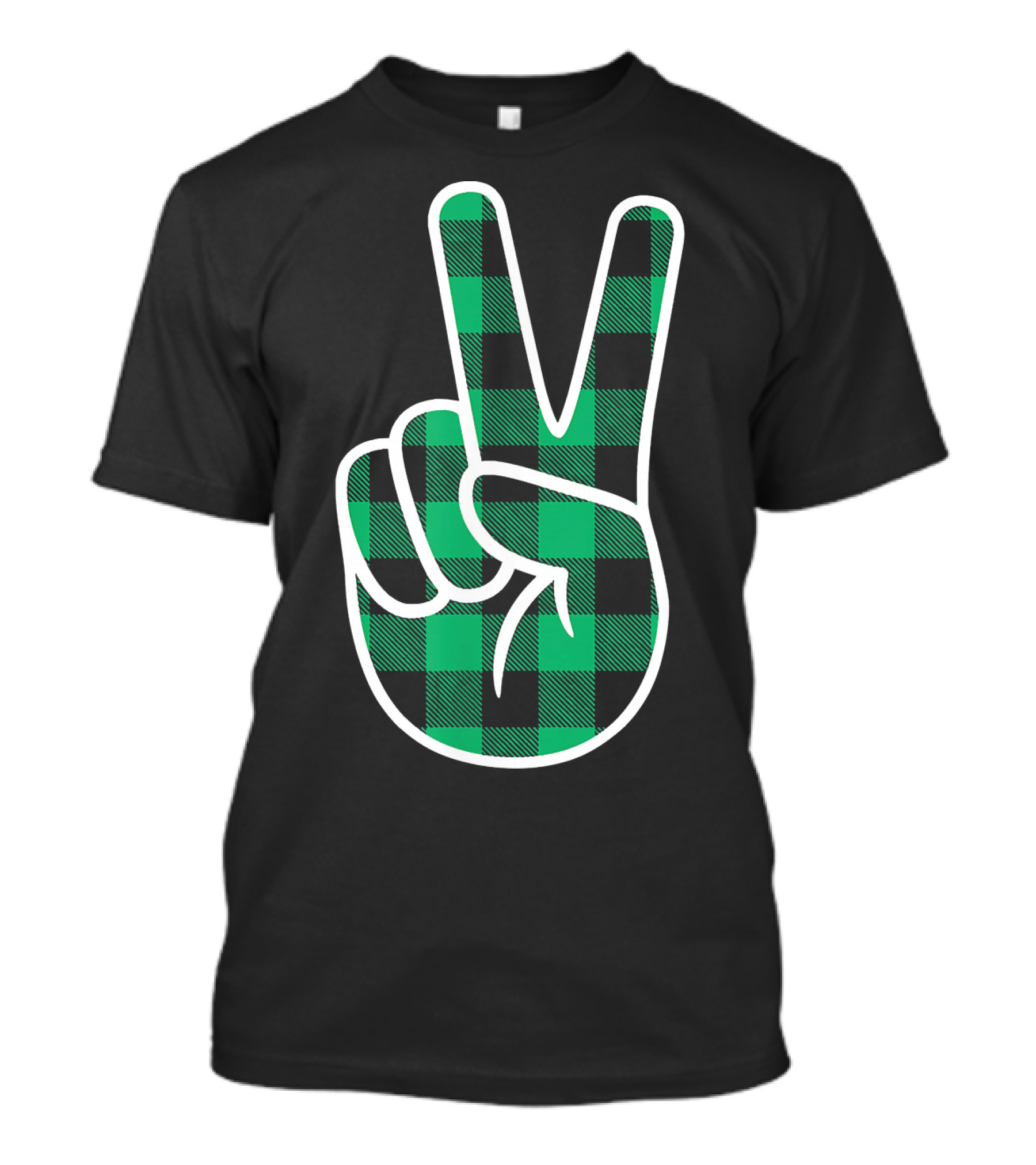 Peace KellyBlack Green Plaid Lumberjack T-Shirt