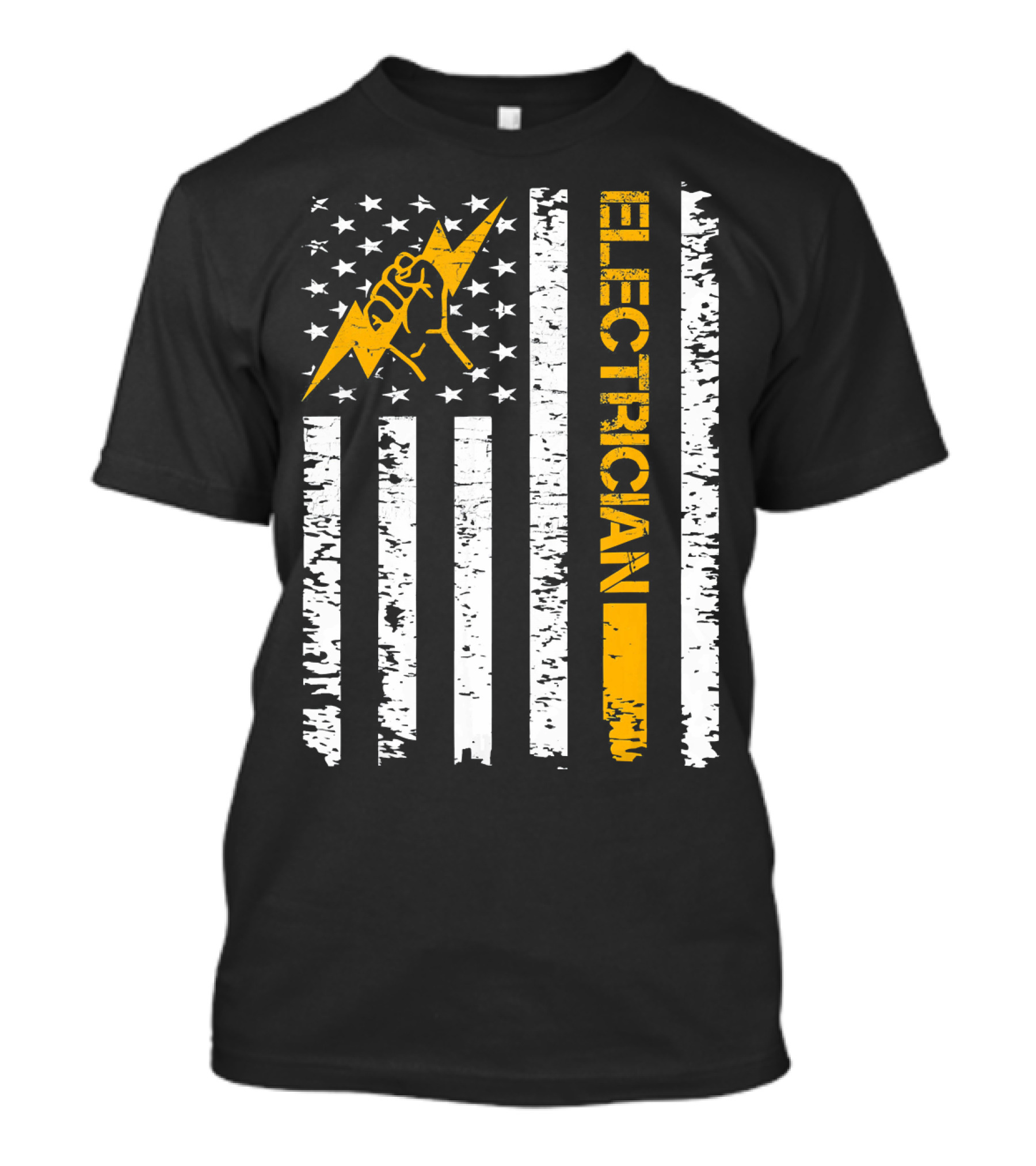 Patriotic Electrician American Flag USA Power Fist T-Shirt