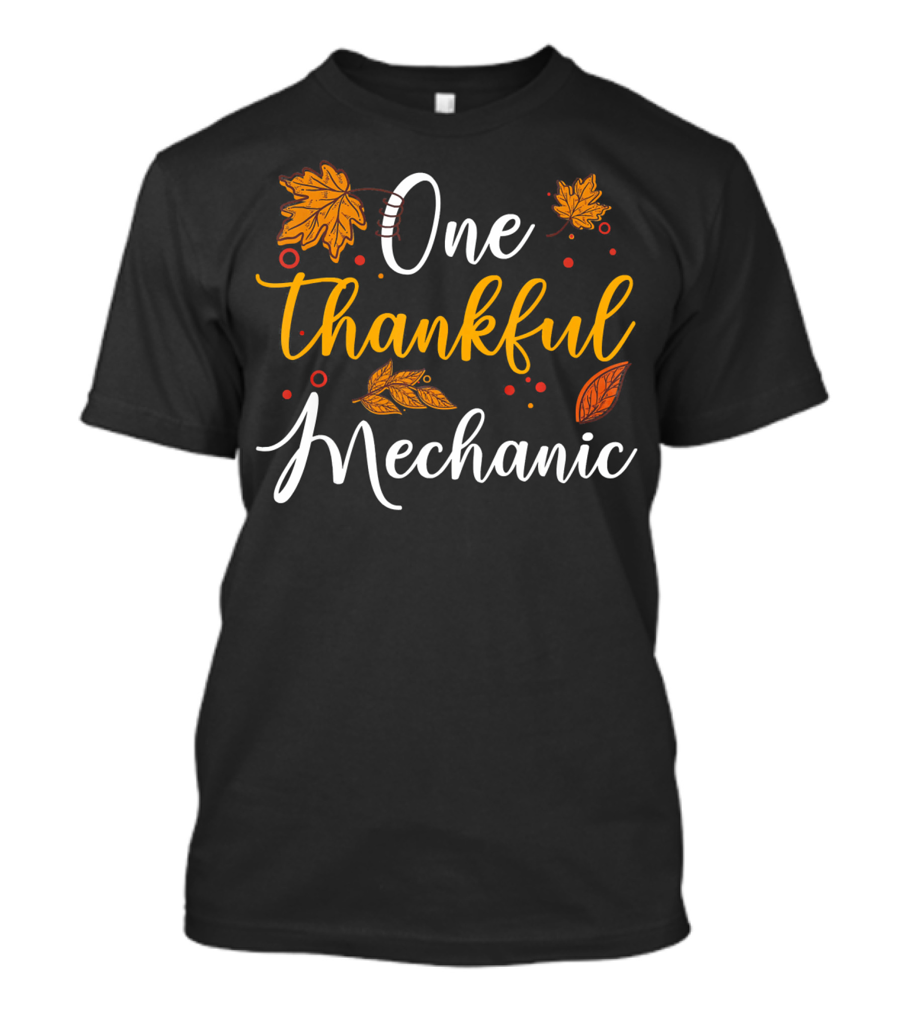 One Thankful Mechanic Autumn Leaves T-Shirt