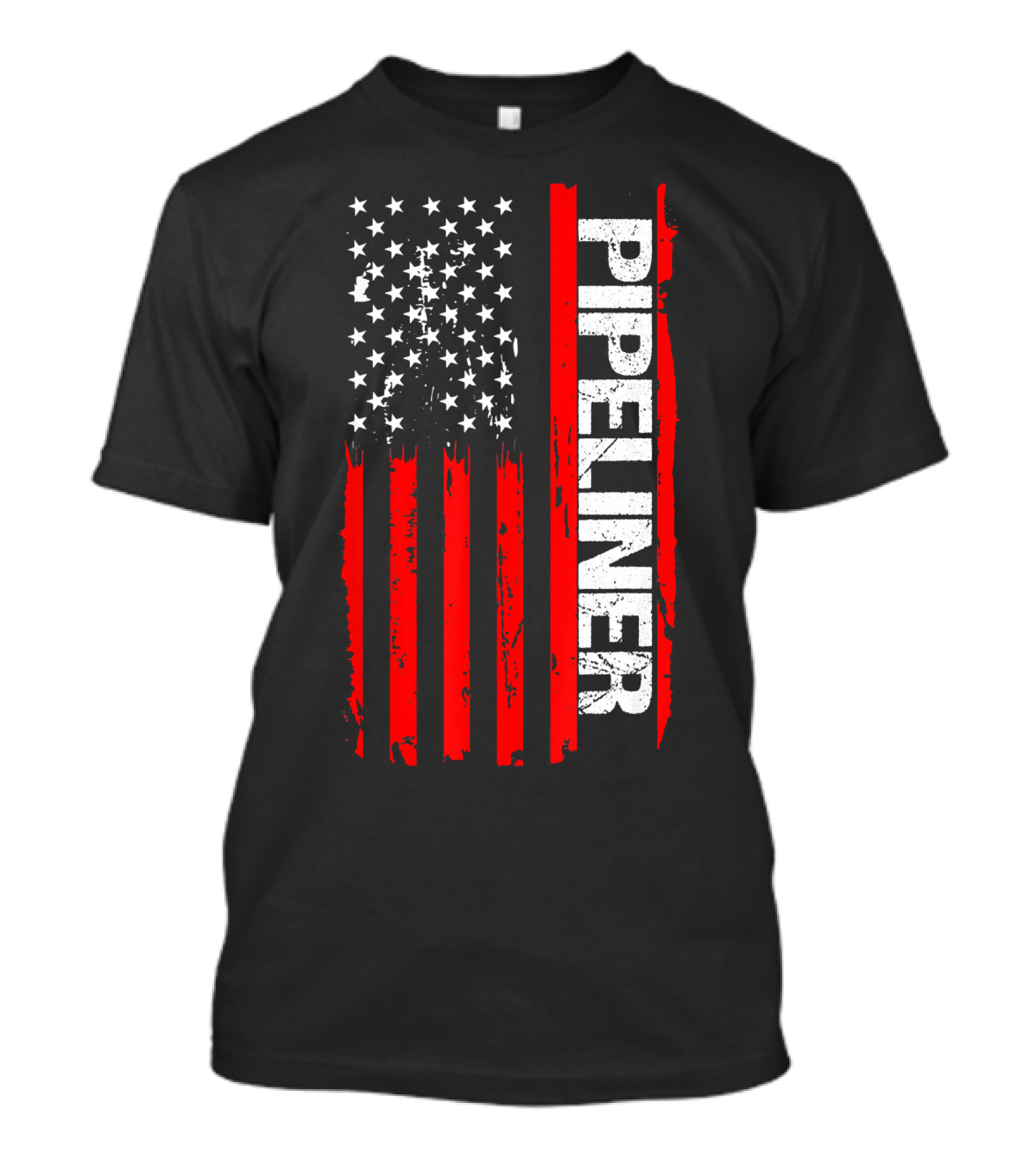 Pipeliner Bold American Flag Welder Pipeline Pride T-Shirt