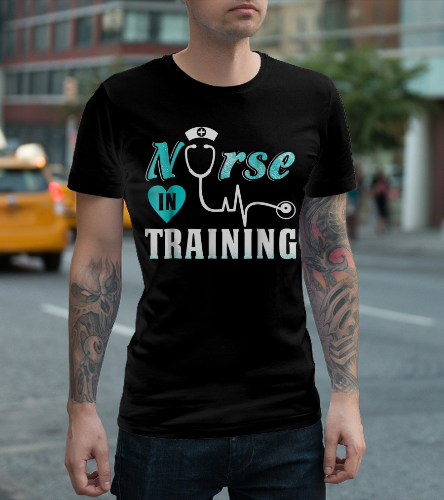 Nurse In Training Nursing Student Heartbeat Stethoscope T-Shirt