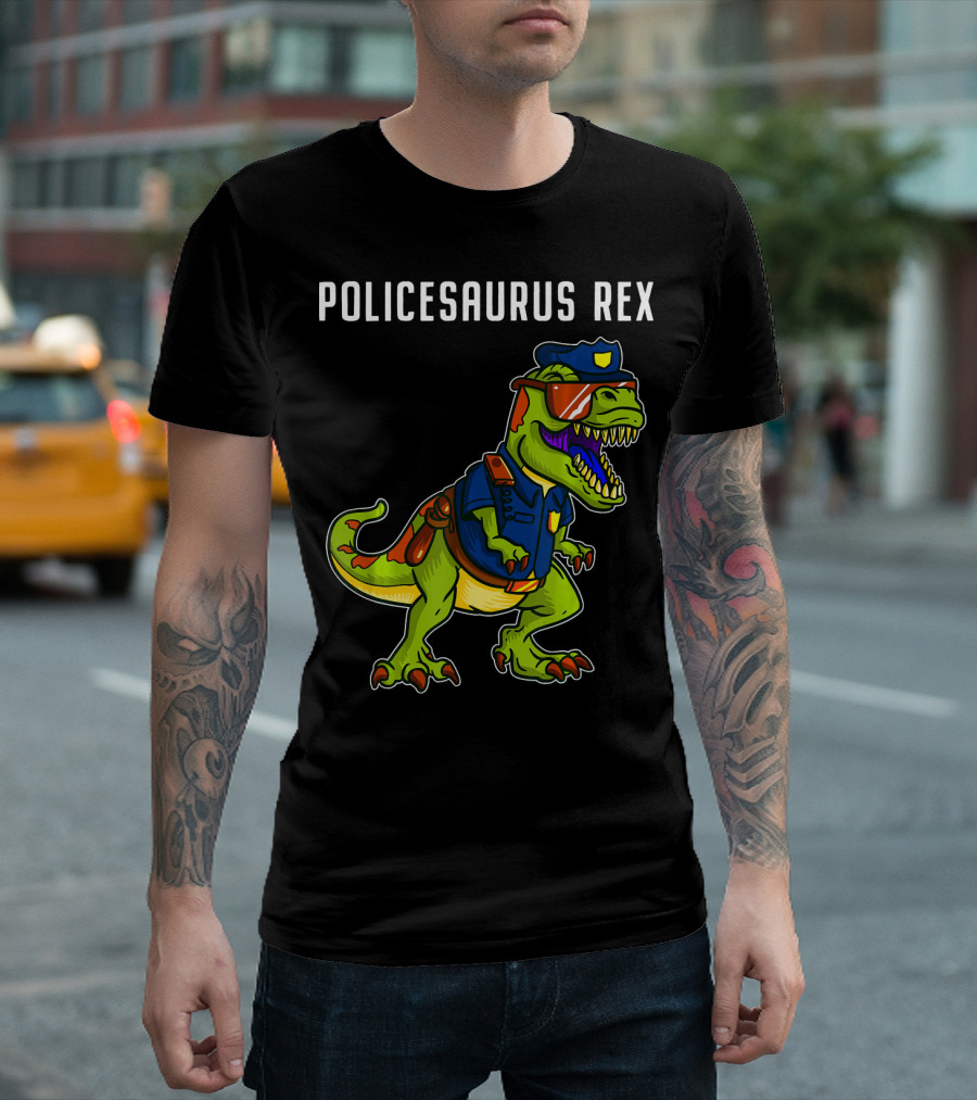 POLICESAURUS REX Dinosaur Officer T-Shirt