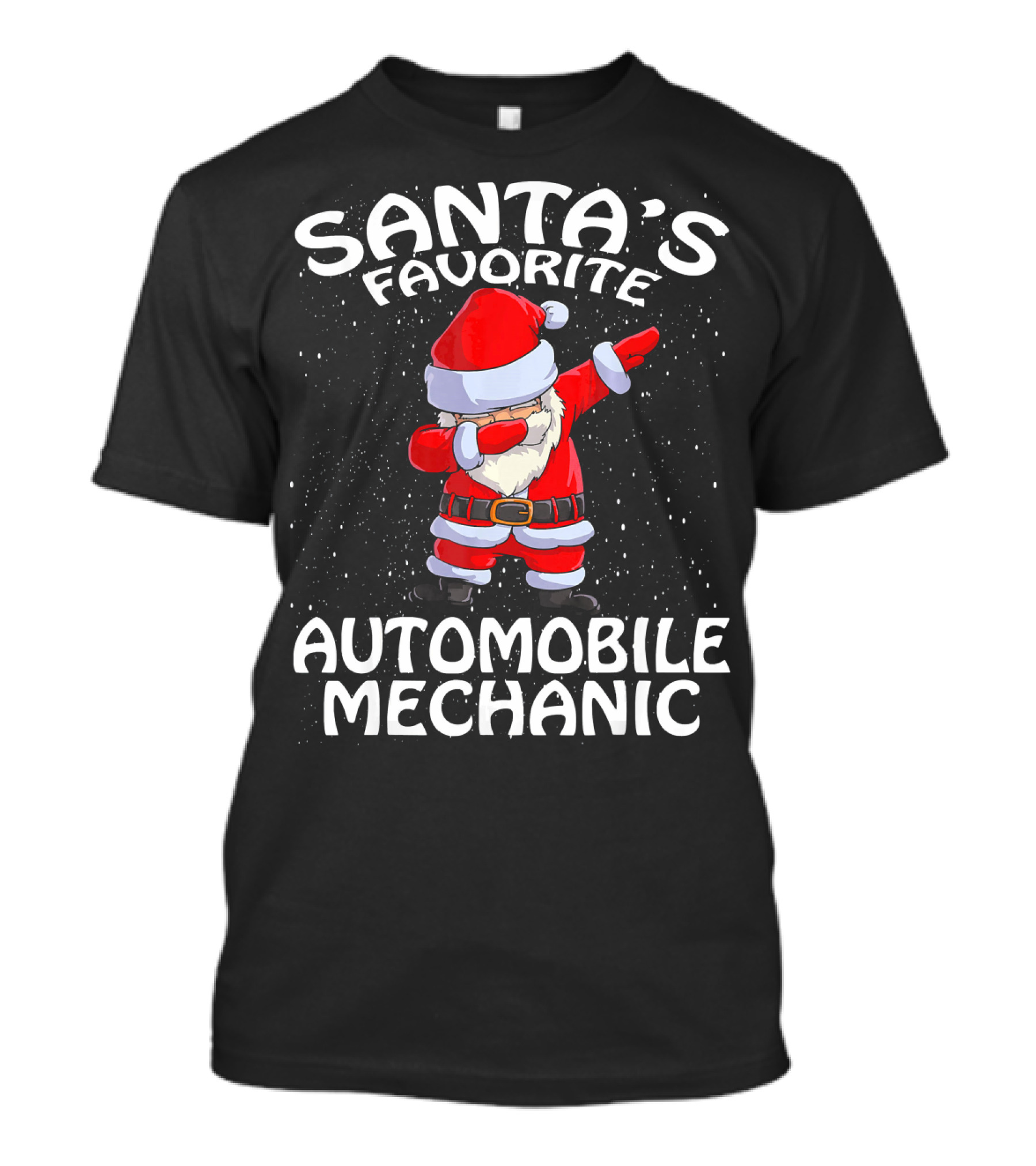 Santa's Favorite Automobile Mechanic Dab Dance Snowflakes T-Shirt