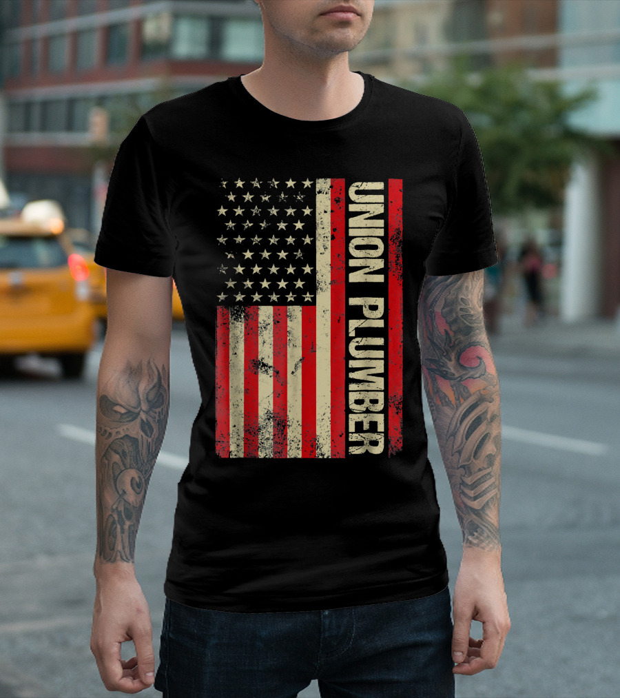 Union Plumber USA Flag T-Shirt