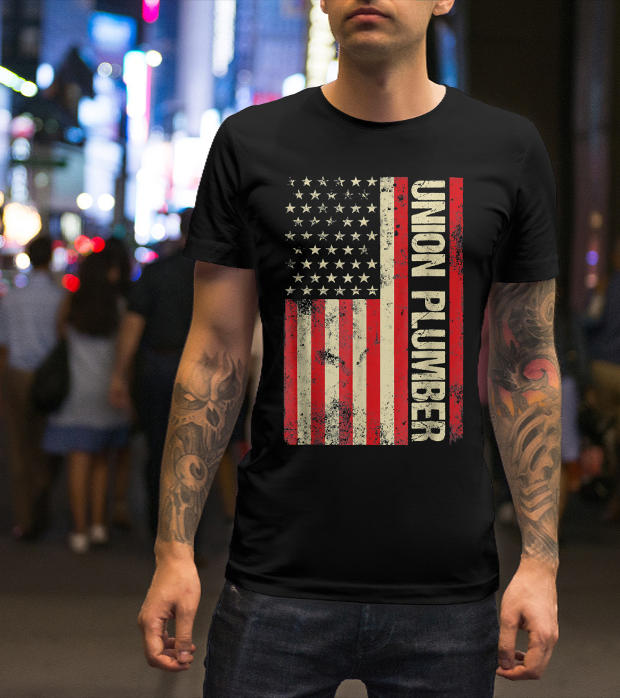 Union Plumber USA Flag T-Shirt
