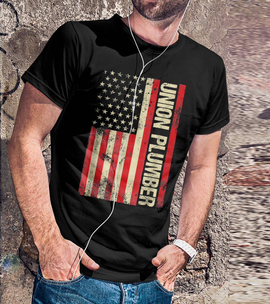 Union Plumber USA Flag T-Shirt