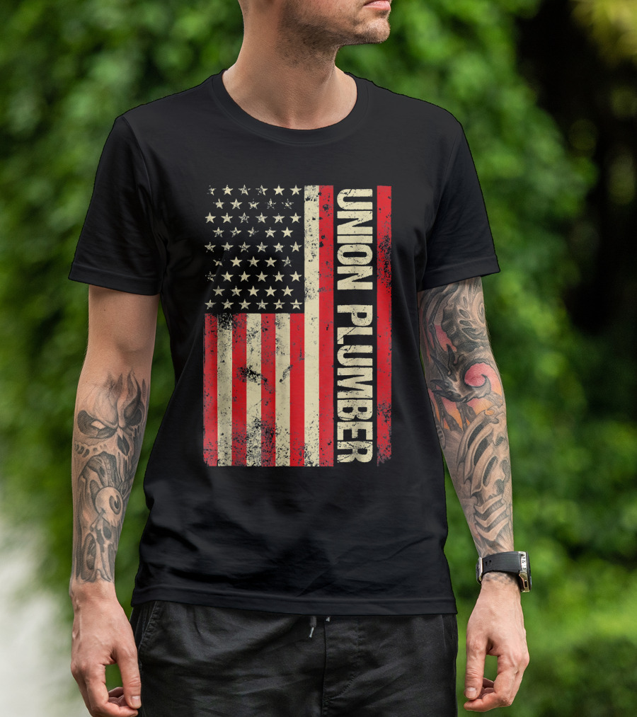 Union Plumber USA Flag T-Shirt