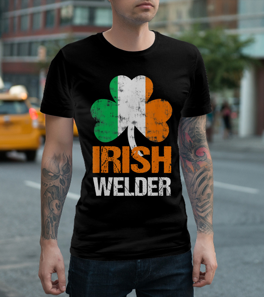 Irish Welder Irish Flag Shamrock St. Patricks T-Shirt