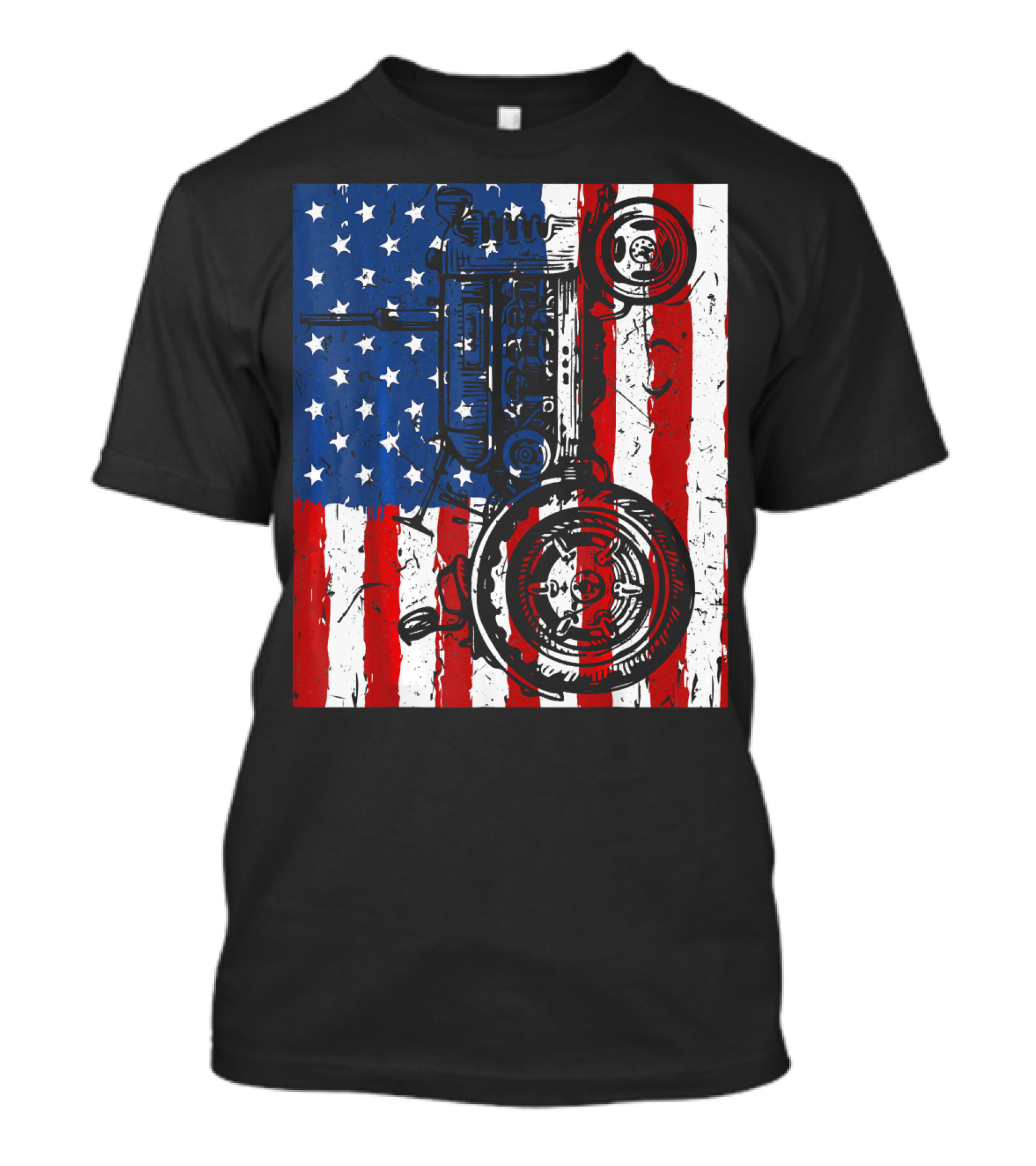 Patriotic Tractor With American Flag USA Farm T-Shirt