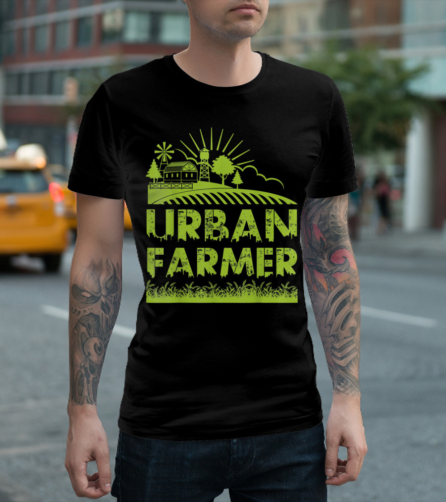 Urban Farmer Farmhouse Windmill Sunburst T-Shirt