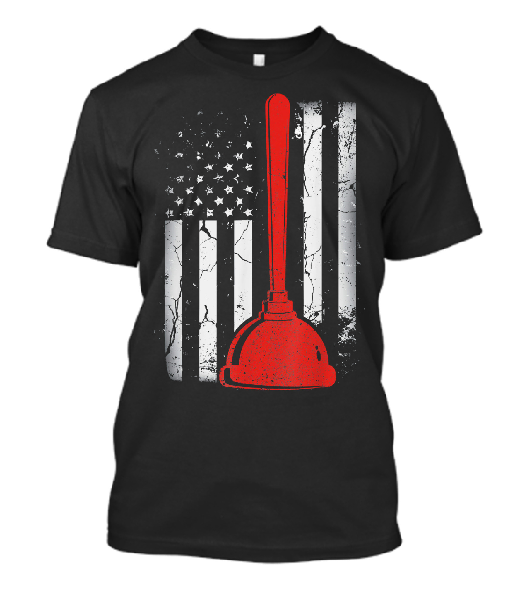 Vintage American Flag Plunger T-Shirt