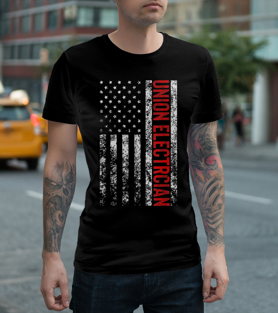 Union Electrician American Flag T-Shirt
