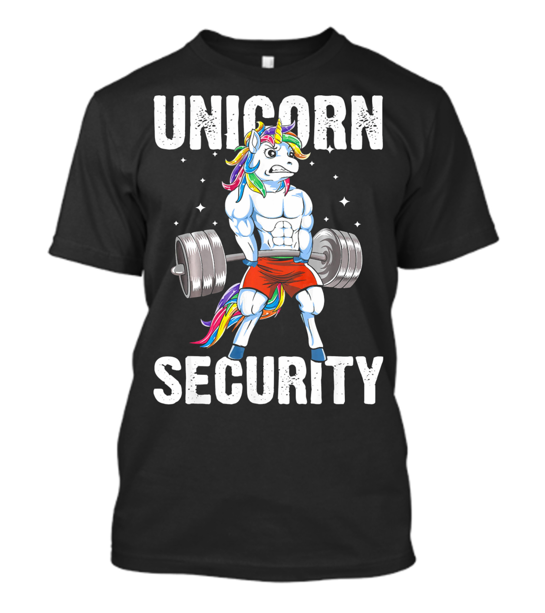 Unicorn Security Funny Costume Weightlifting Police Me T-Shirt