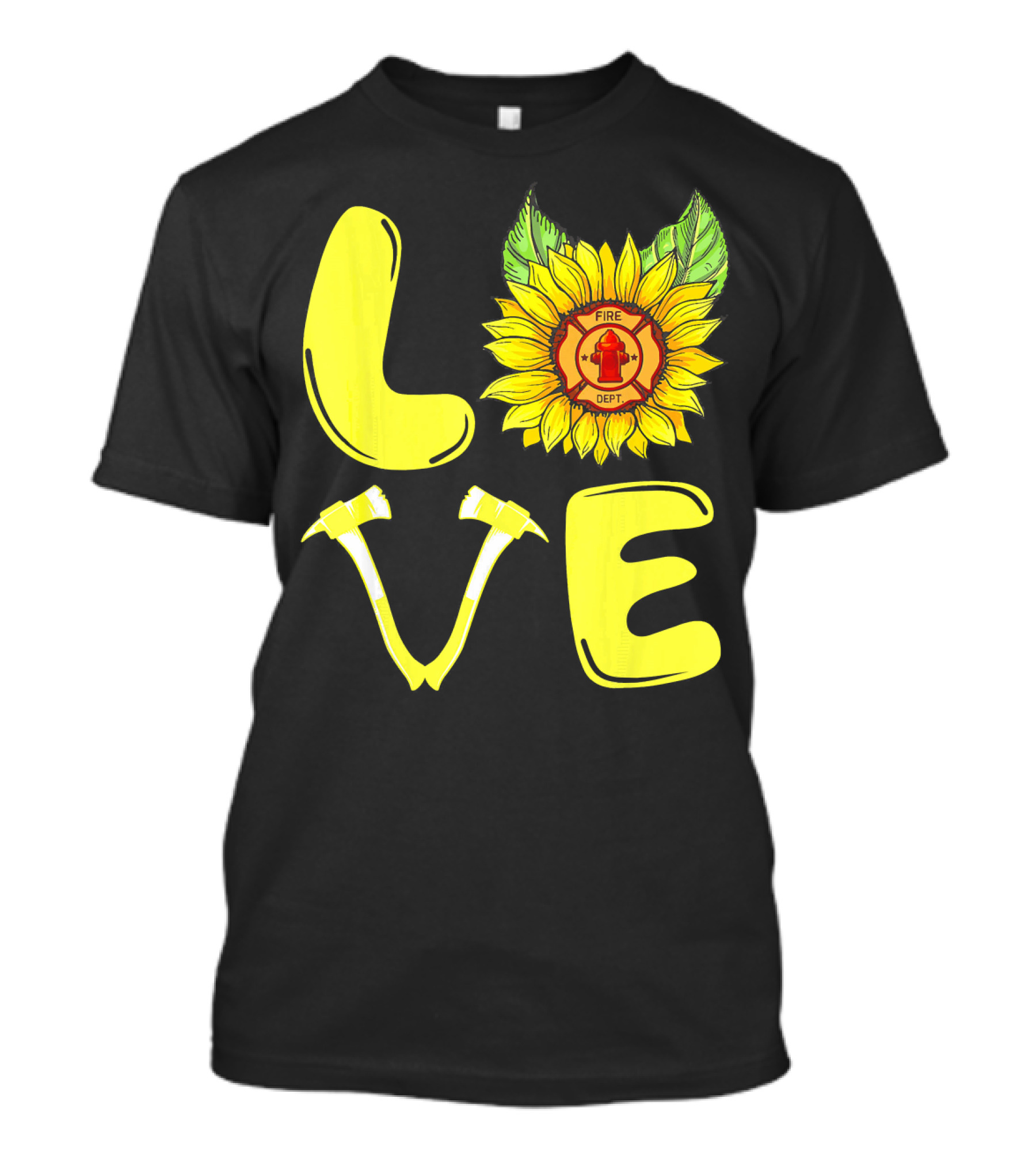 Sunflower Firefighter Department Love T-Shirt