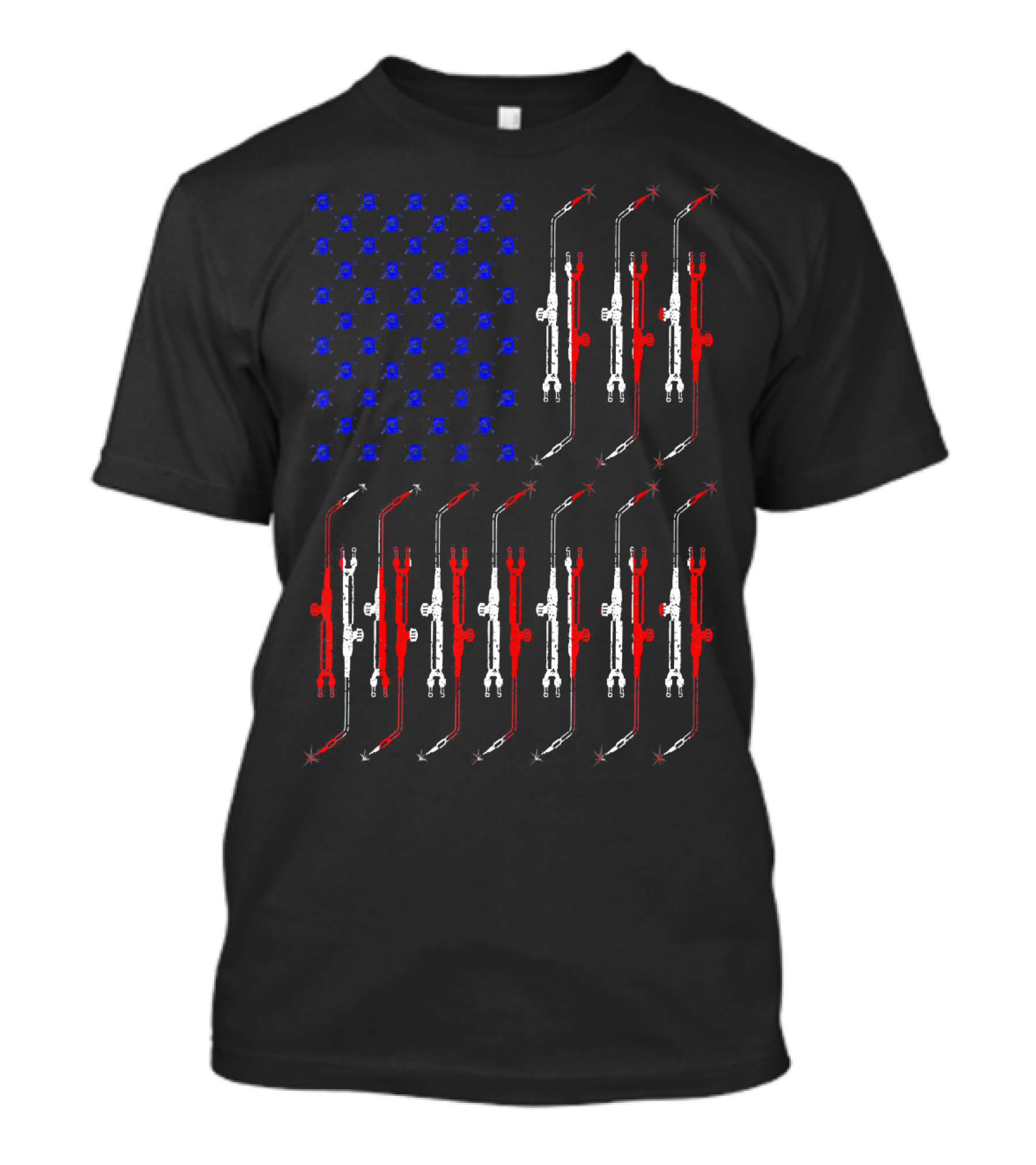 Patriotic American Flag Welding Torch T-Shirt