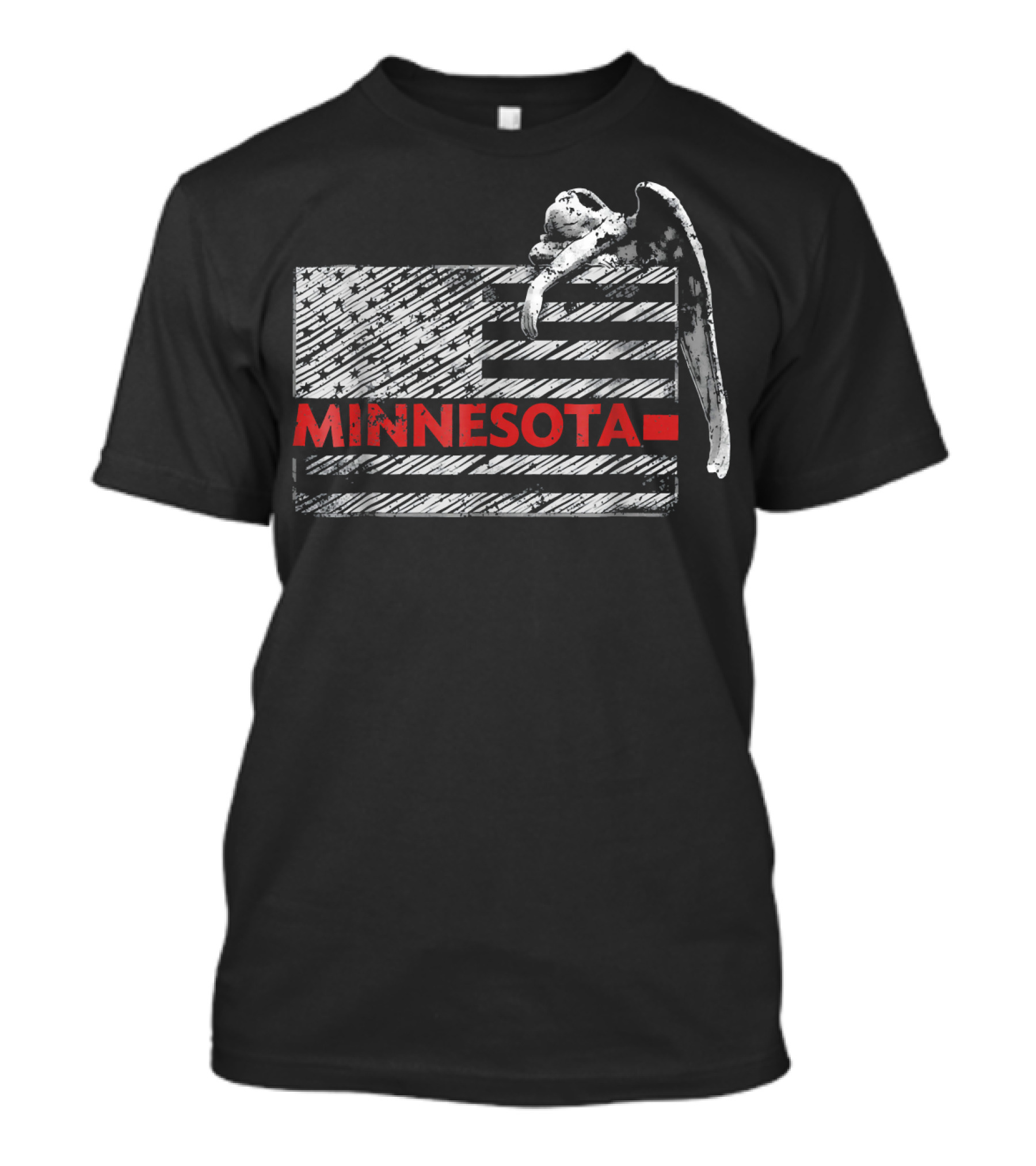 Minnesota Thin Red Line Angel Weeping Flag T-Shirt