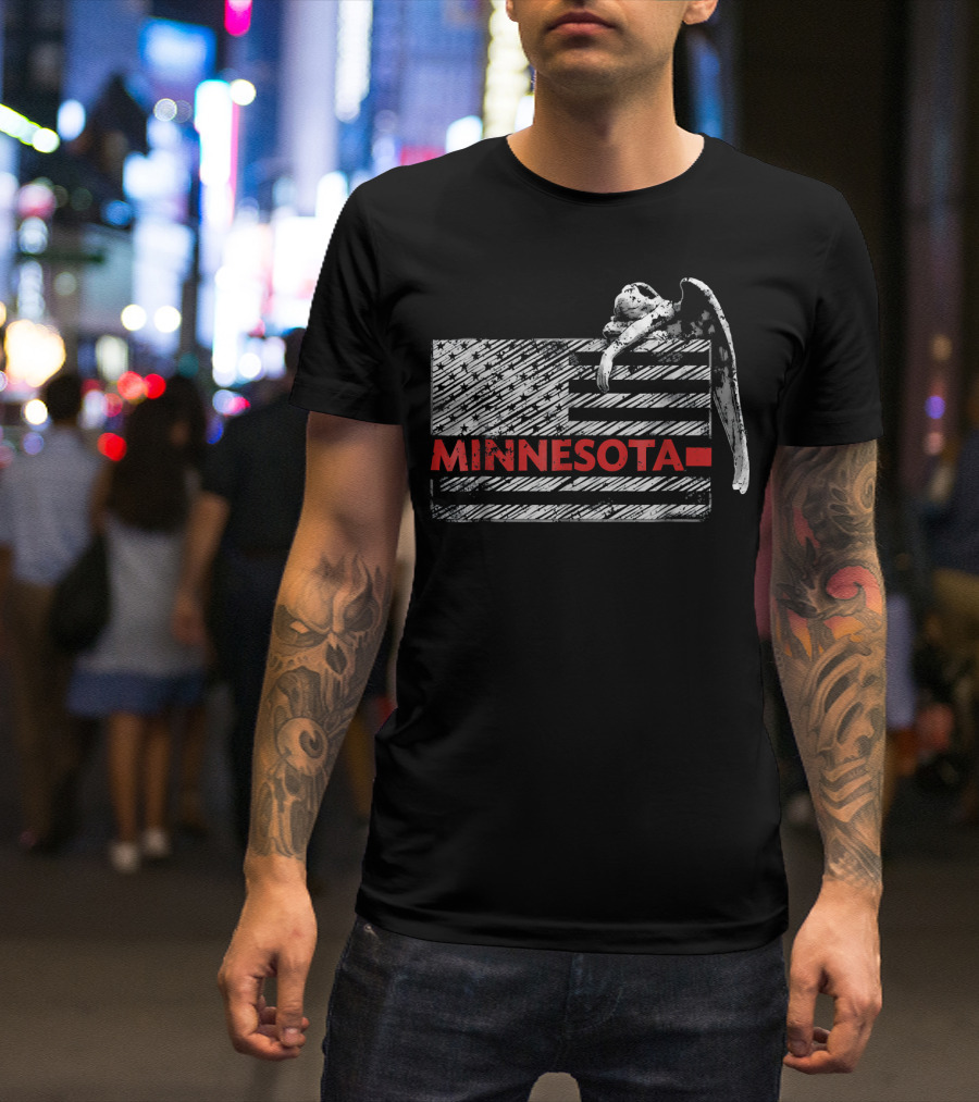 Minnesota Thin Red Line Angel Weeping Flag T-Shirt