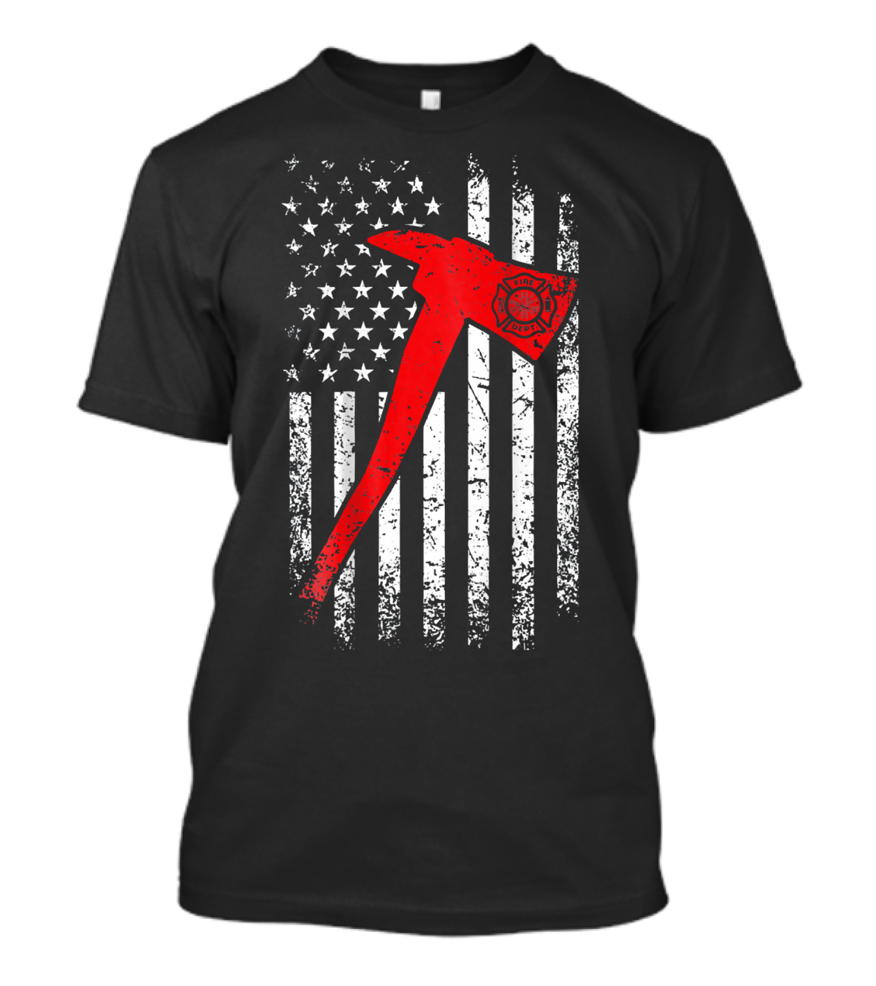 American Flag Firefighter Axe Thin Red Line T-Shirt