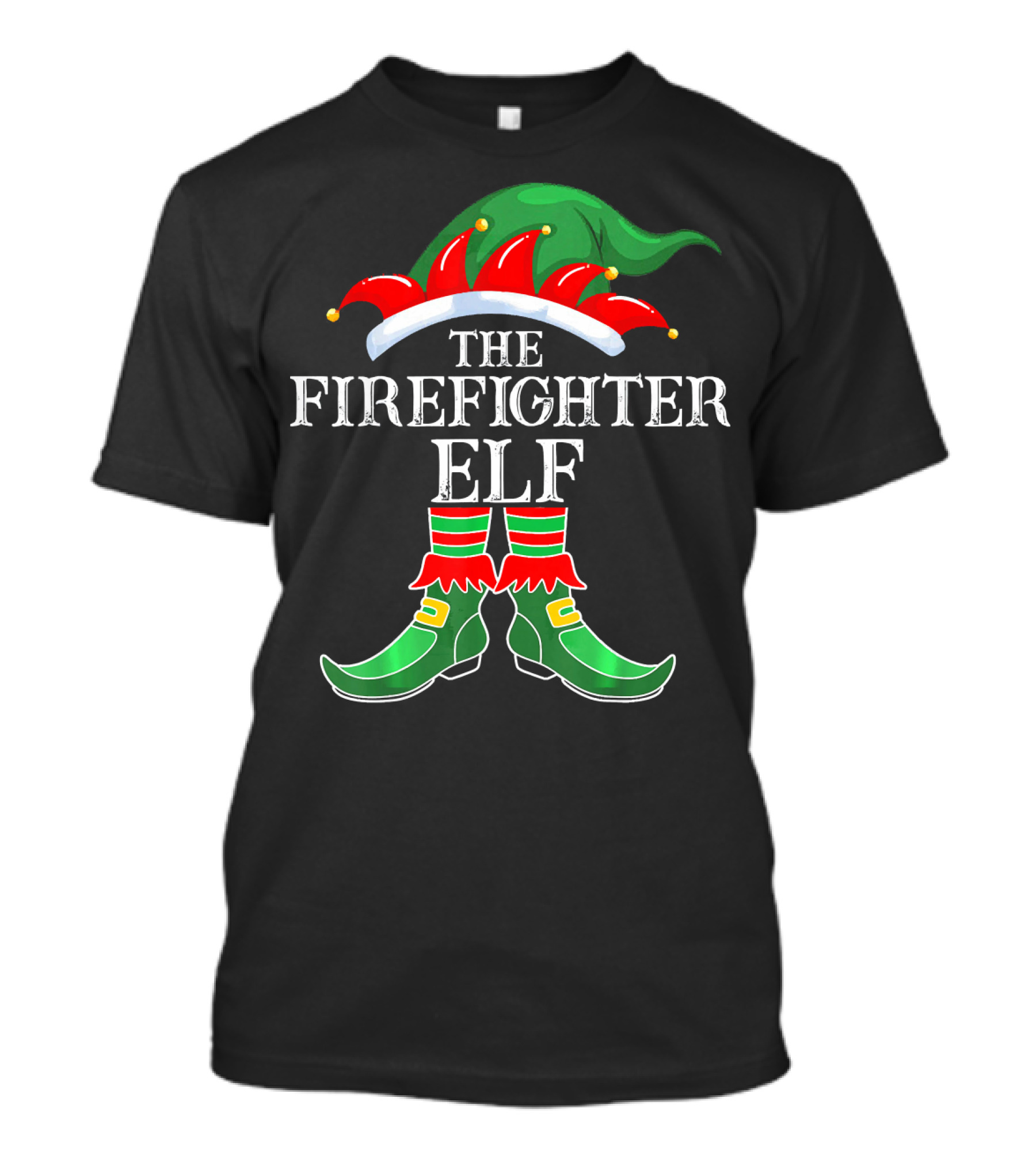 The Firefighter Elf Family Matching Group Holiday Clothing T-Shirt