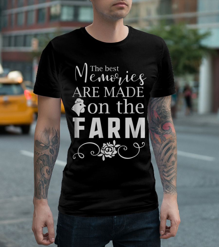 The Best Memories Are Made on the Farm Chicken and Floral T-Shirt