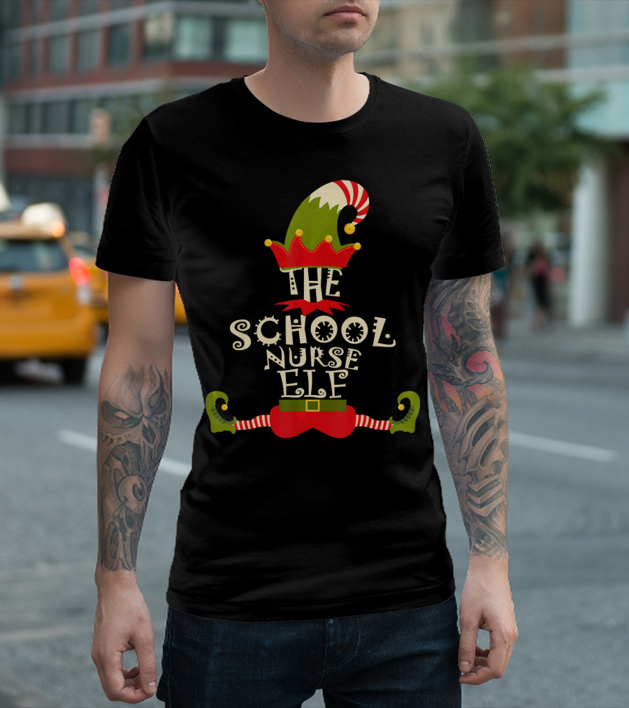The School Nurse Elf Christmas Funny Cool Holiday T-Shirt