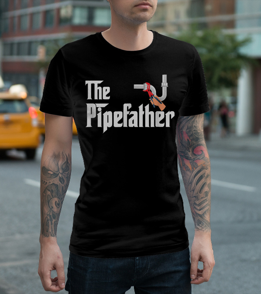 The Pipefather Plumber Hand with Wrench and Pipe T-Shirt