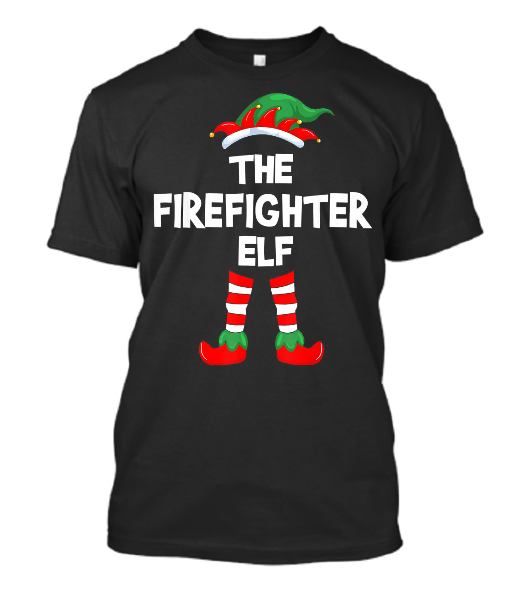 The Firefighter Elf Christmas Costume Holiday Humor T-Shirt