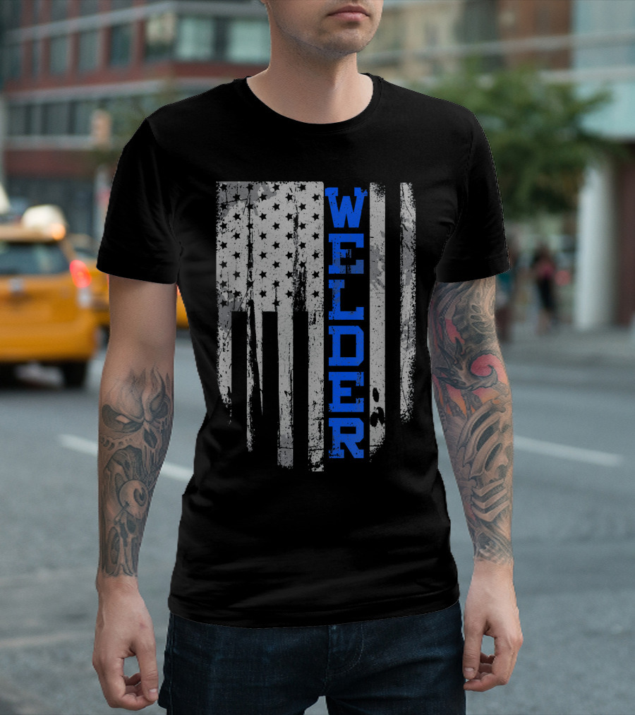 Welder American Flag 4th of July Mig T-Shirt