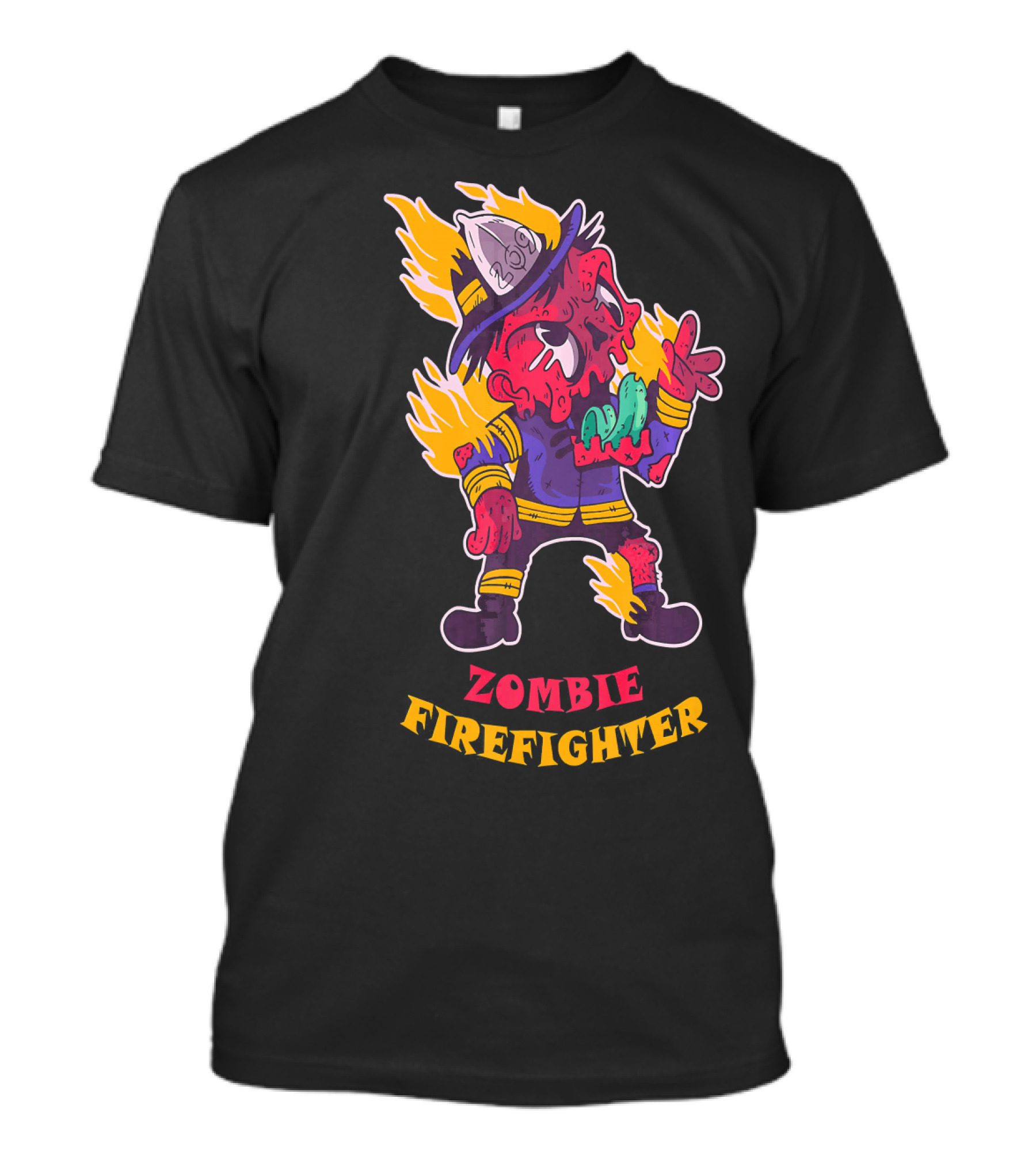 Zombie Firefighter American Firemen Halloween Horror T-Shirt