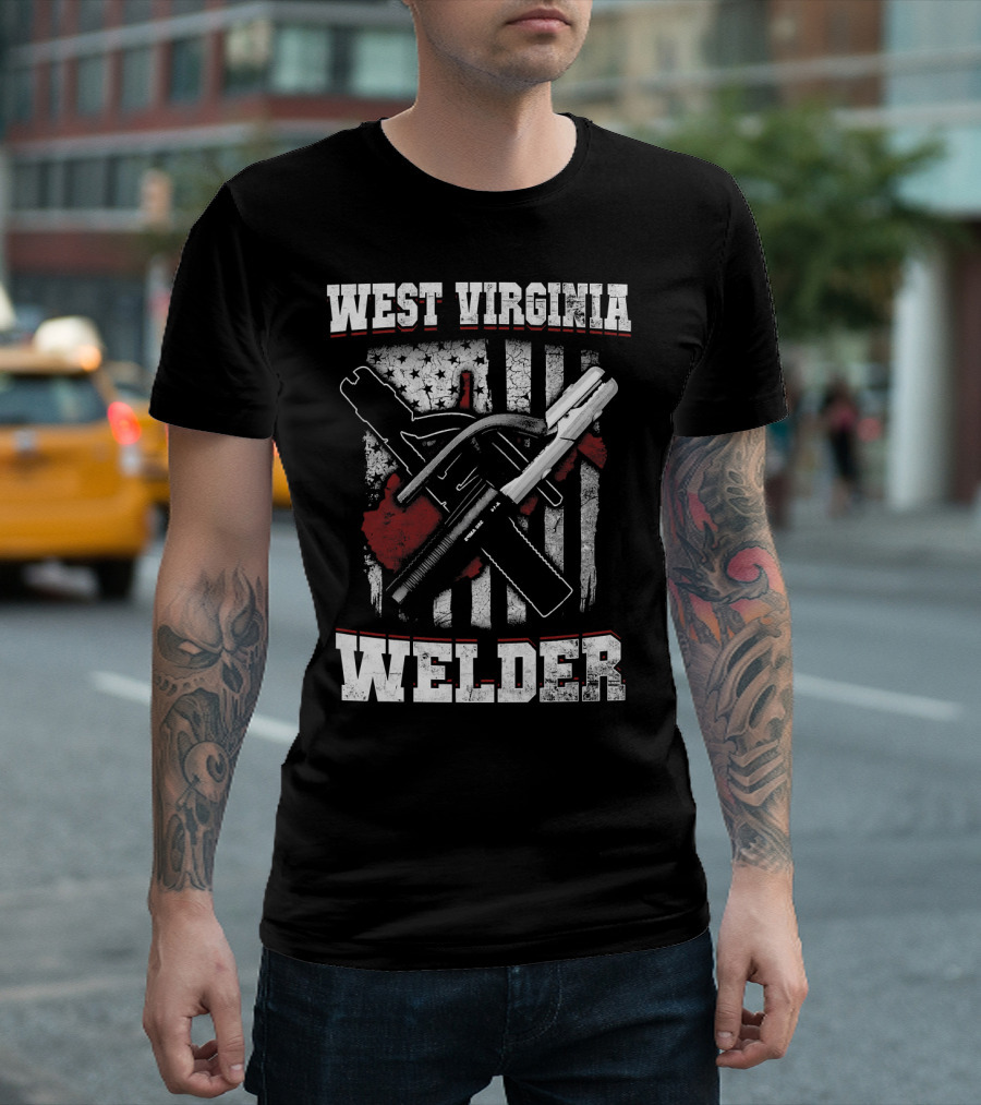 West Virginia Welder American Flag T-Shirt