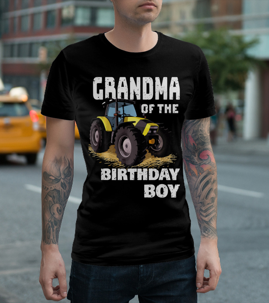 Grandma Of The Birthday Boy Tractor T-Shirt