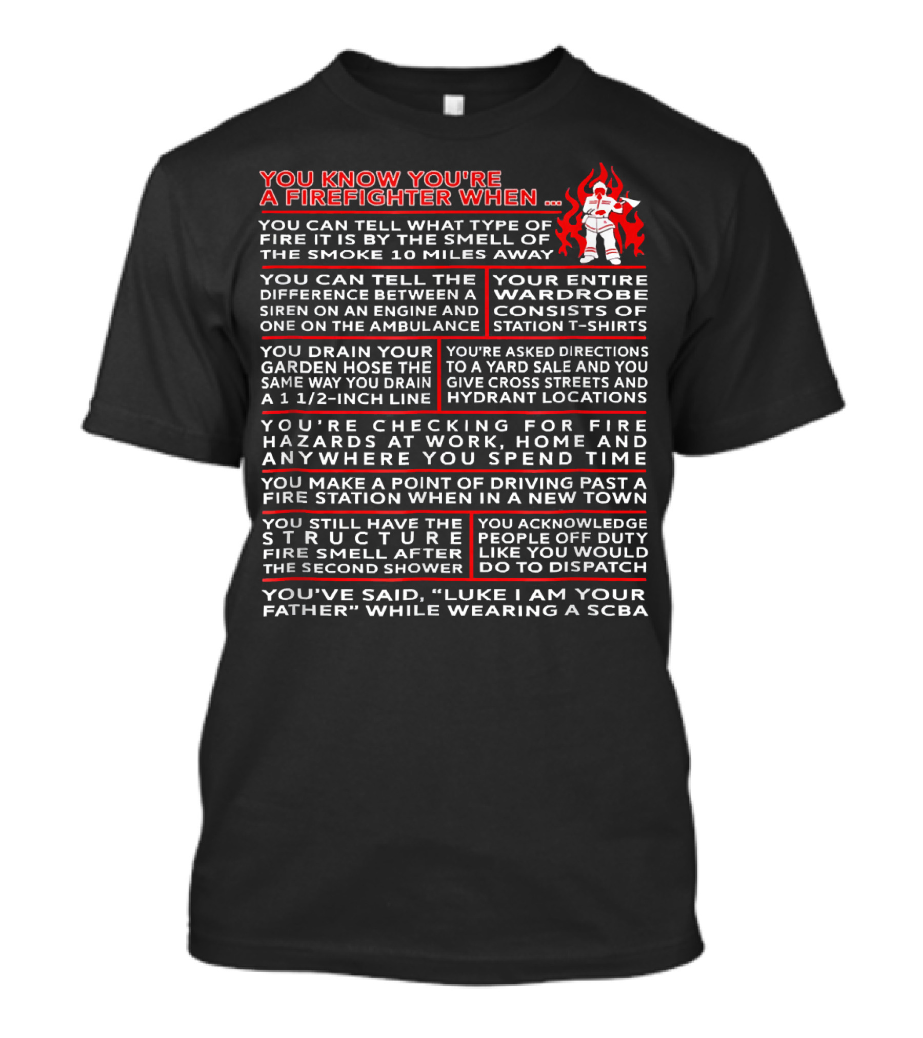 You Know You're A Firefighter When Fireman Wardrobe Station Shirts Siren Engine Ambulance消防员 T-Shirt