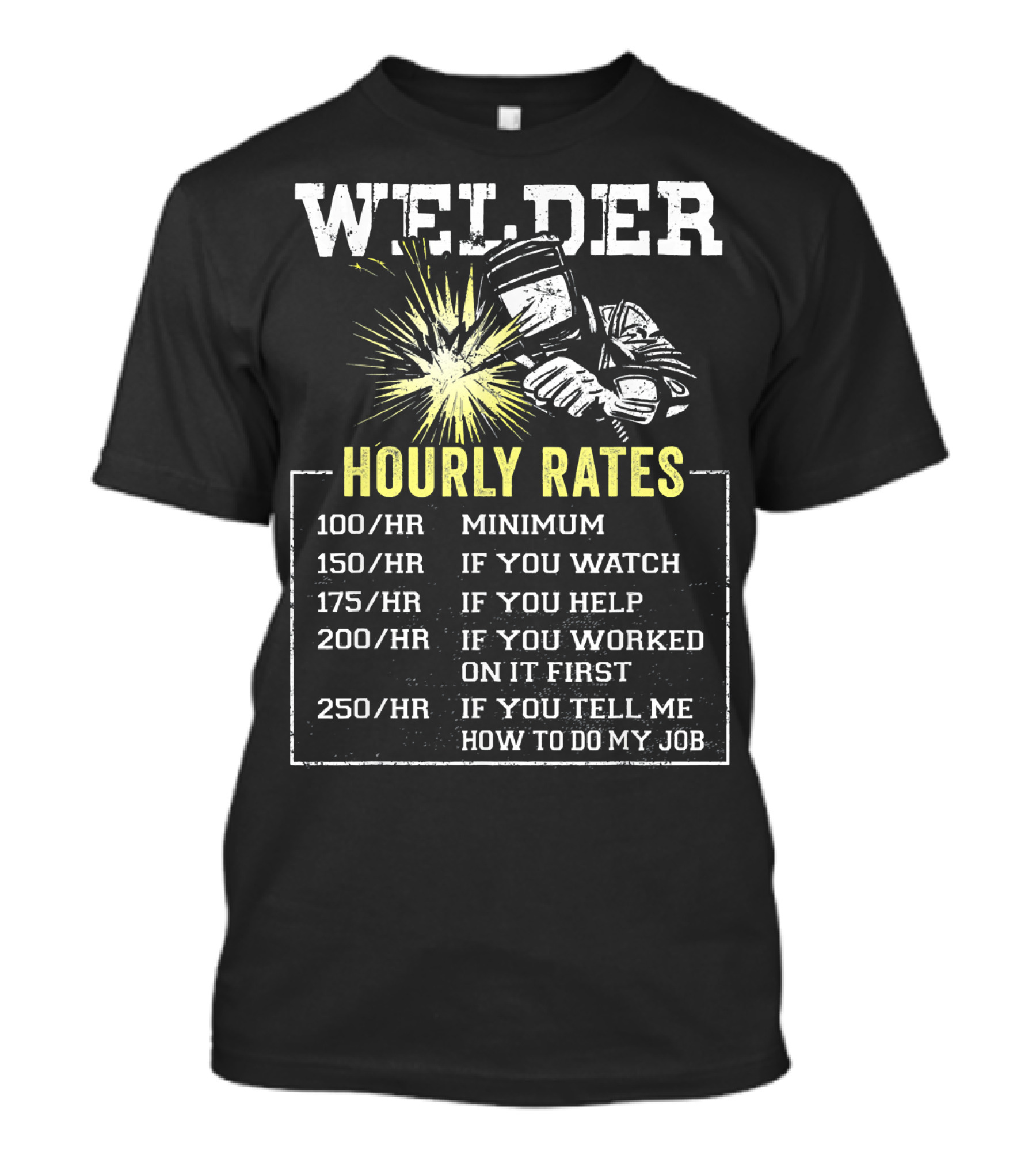 Welder Hourly Rates Minimum If You Watch Help Work Job T-Shirt