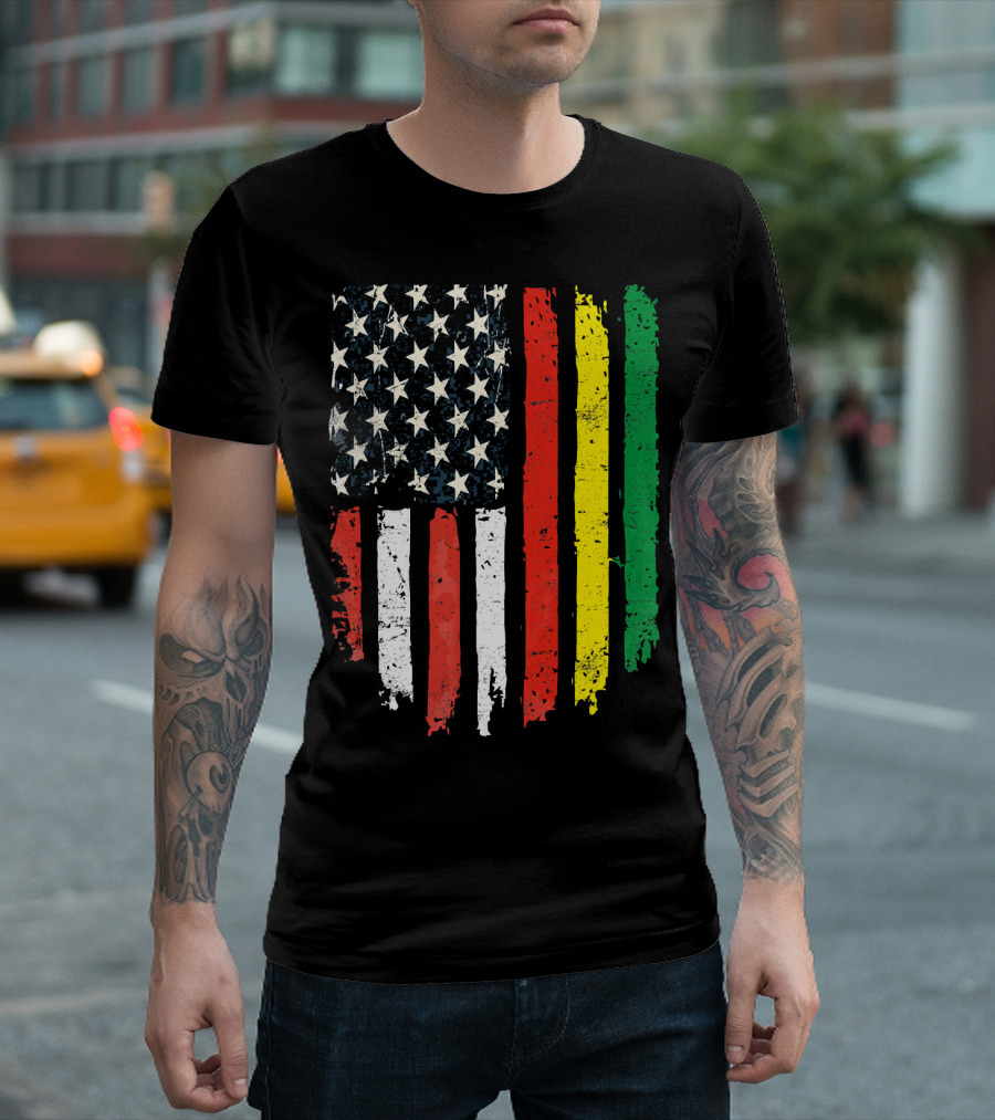 Bolivian American Flag Heart Bolivia USA Unique Blend T-Shirt