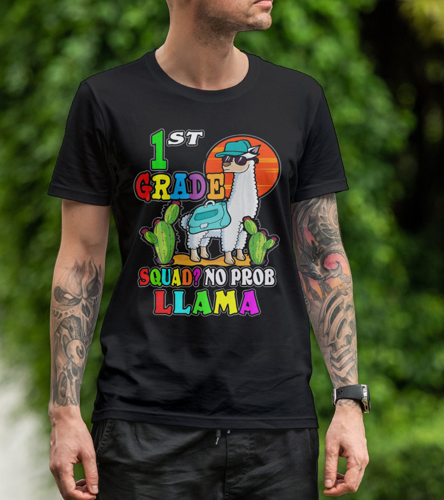 1st Grade Squad No ProbLlama First Day School T-Shirt