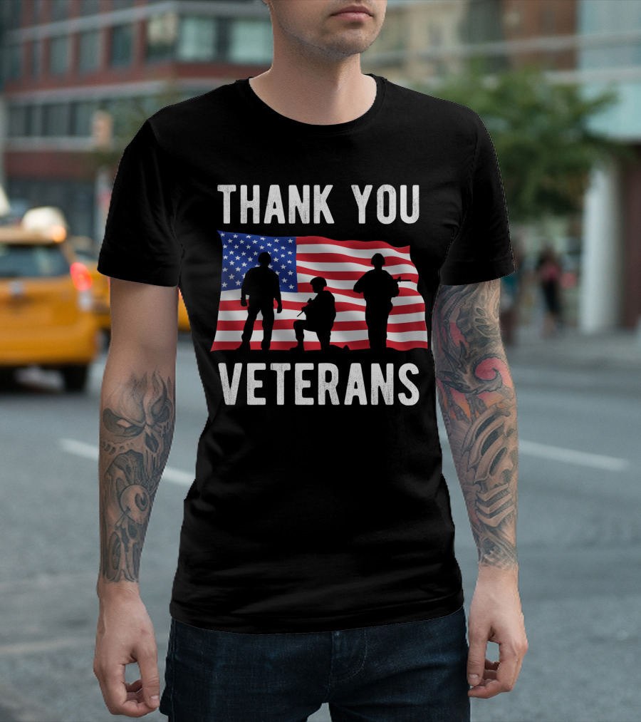 Thank You Veterans American Flag T-Shirt