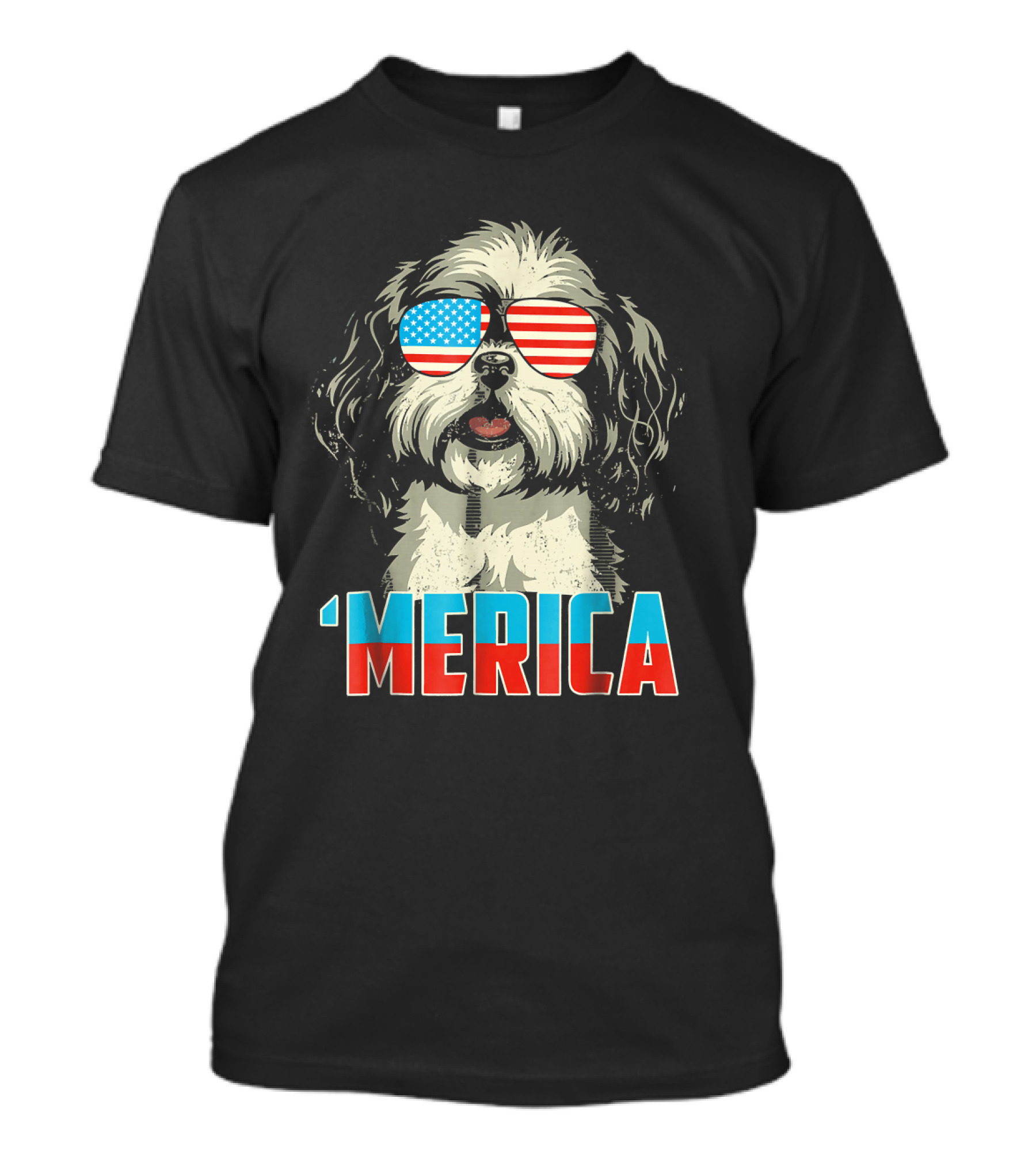 Patriotic 4th Of July Shih Tzu 'Merica Sunglasses T-Shirt