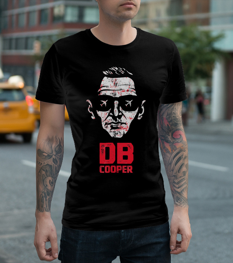 DB Cooper The Man The Myth The Legend With Airplane Sunglasses T-Shirt